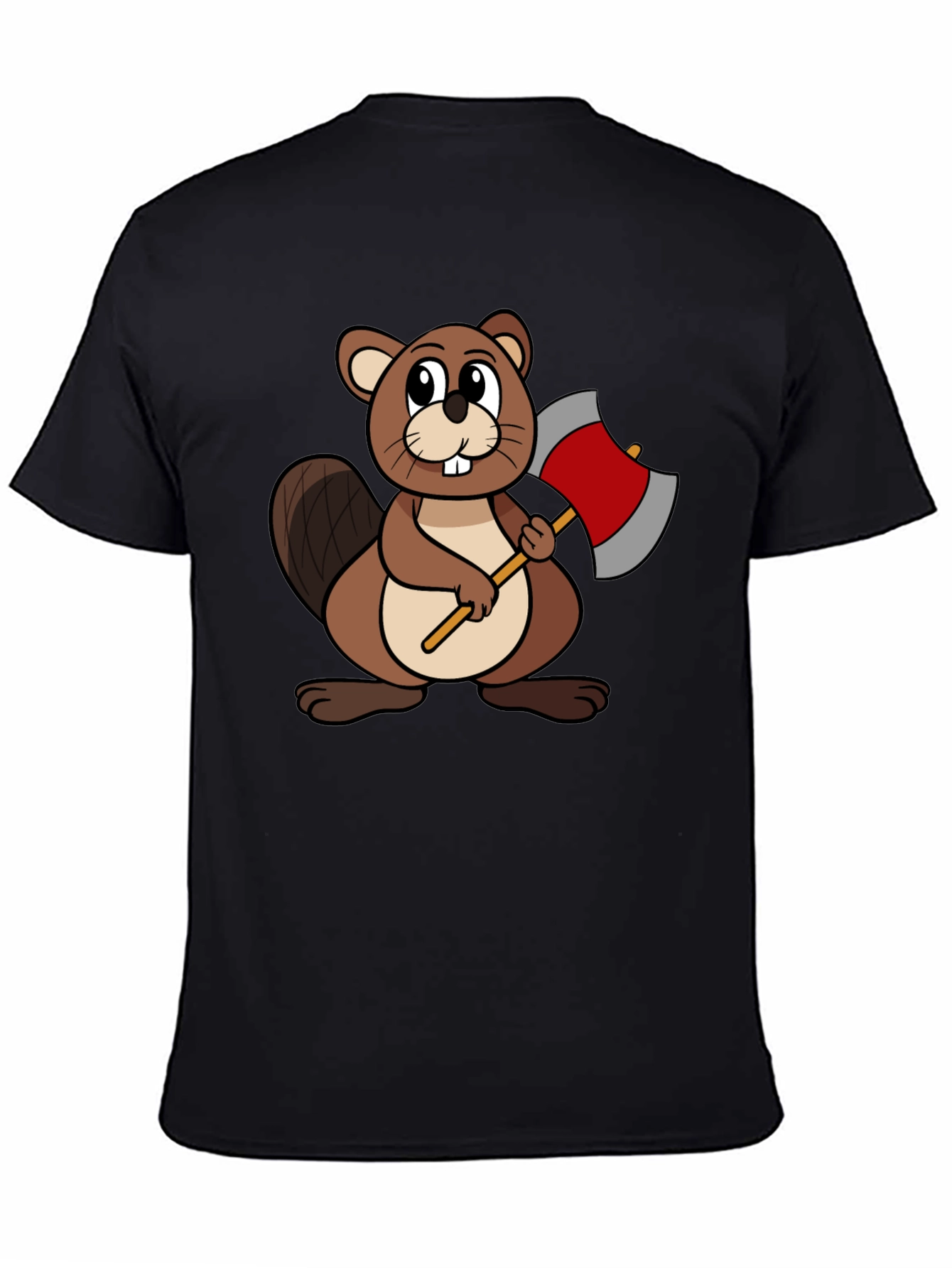 Cartoon Beaver T-Shirt - Lumberjack Style