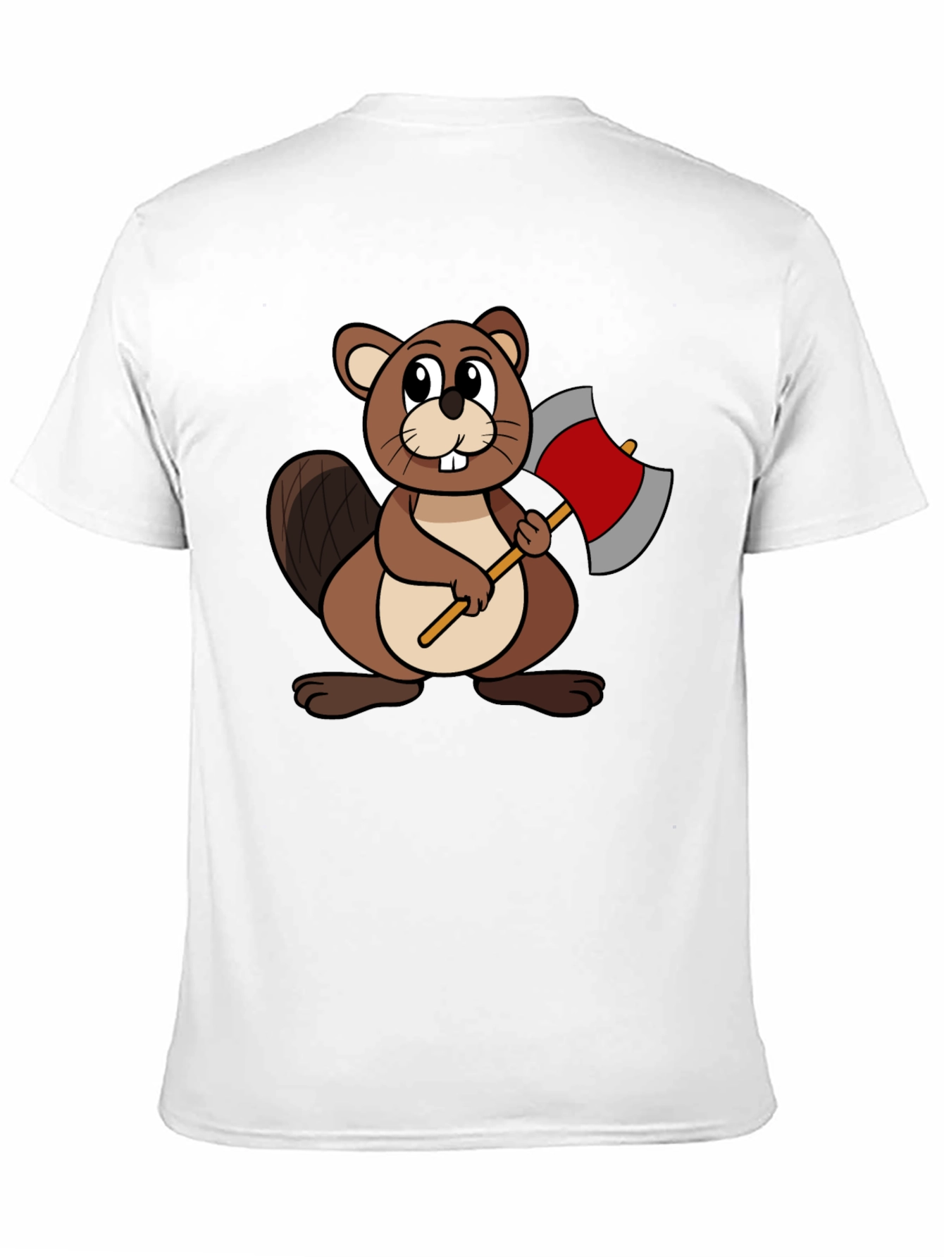 Cartoon Beaver T-Shirt - Lumberjack Style