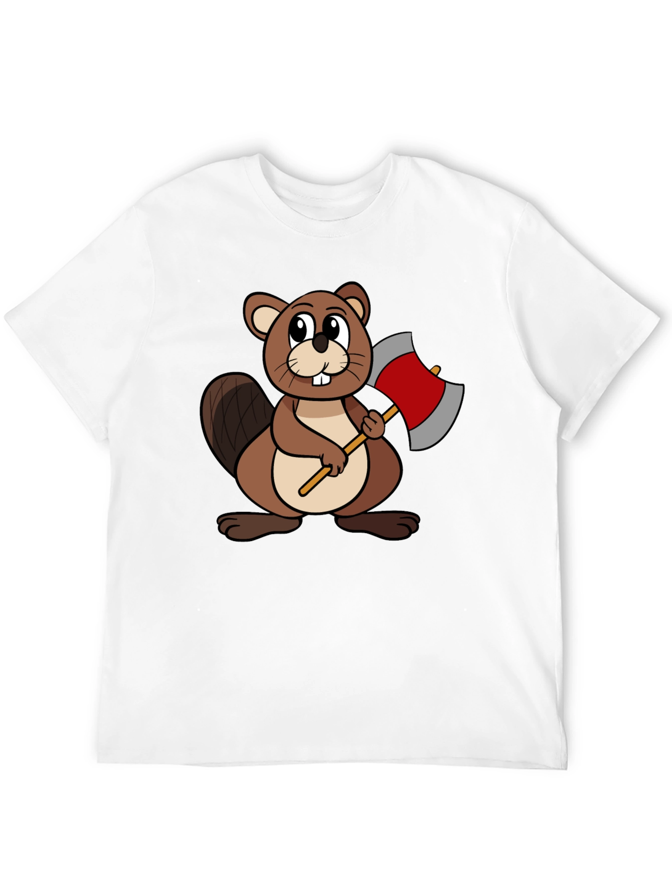 Cartoon Beaver T-Shirt - Lumberjack Style