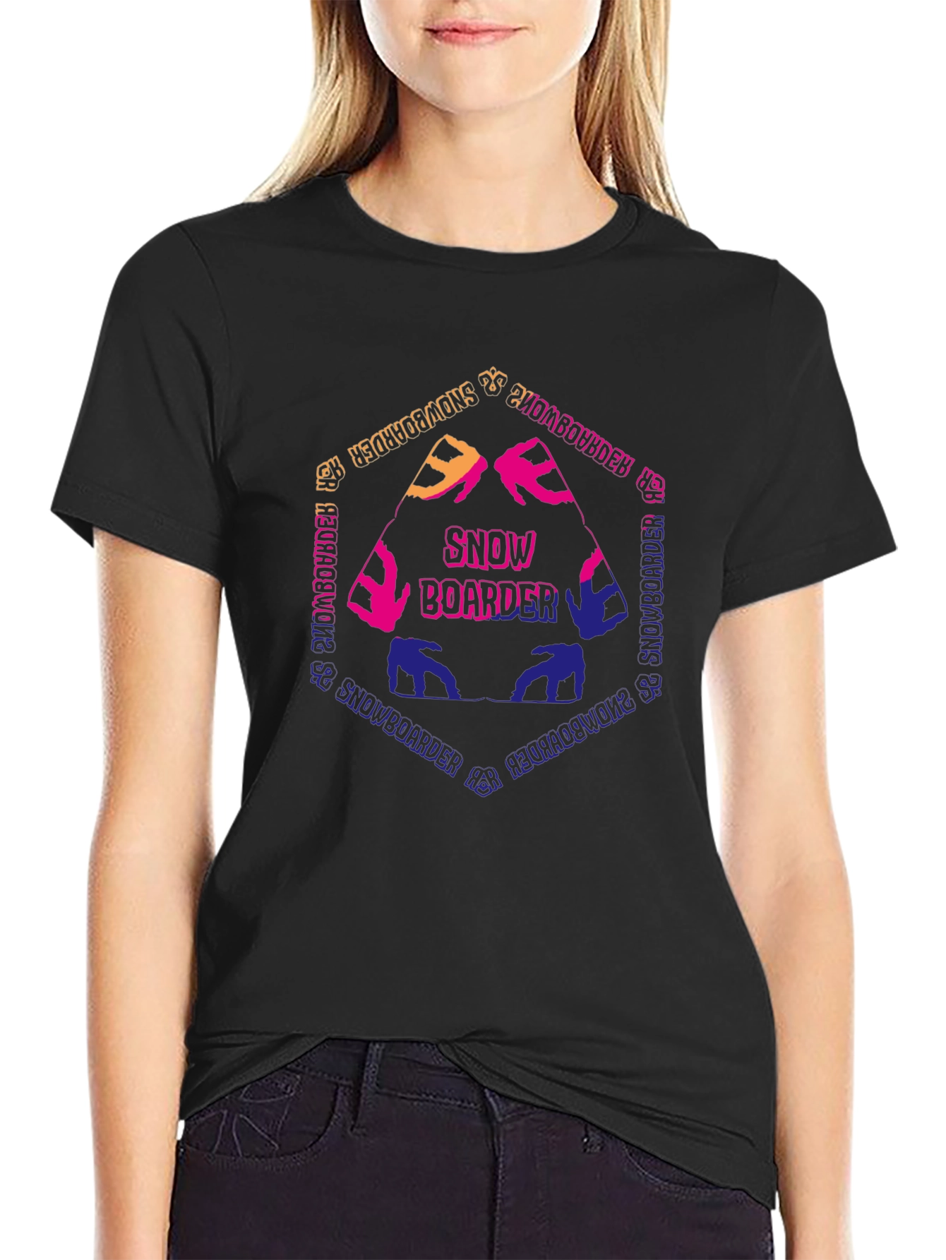 Snowboarder Graphic Tee - Stylish Black T-Shirt