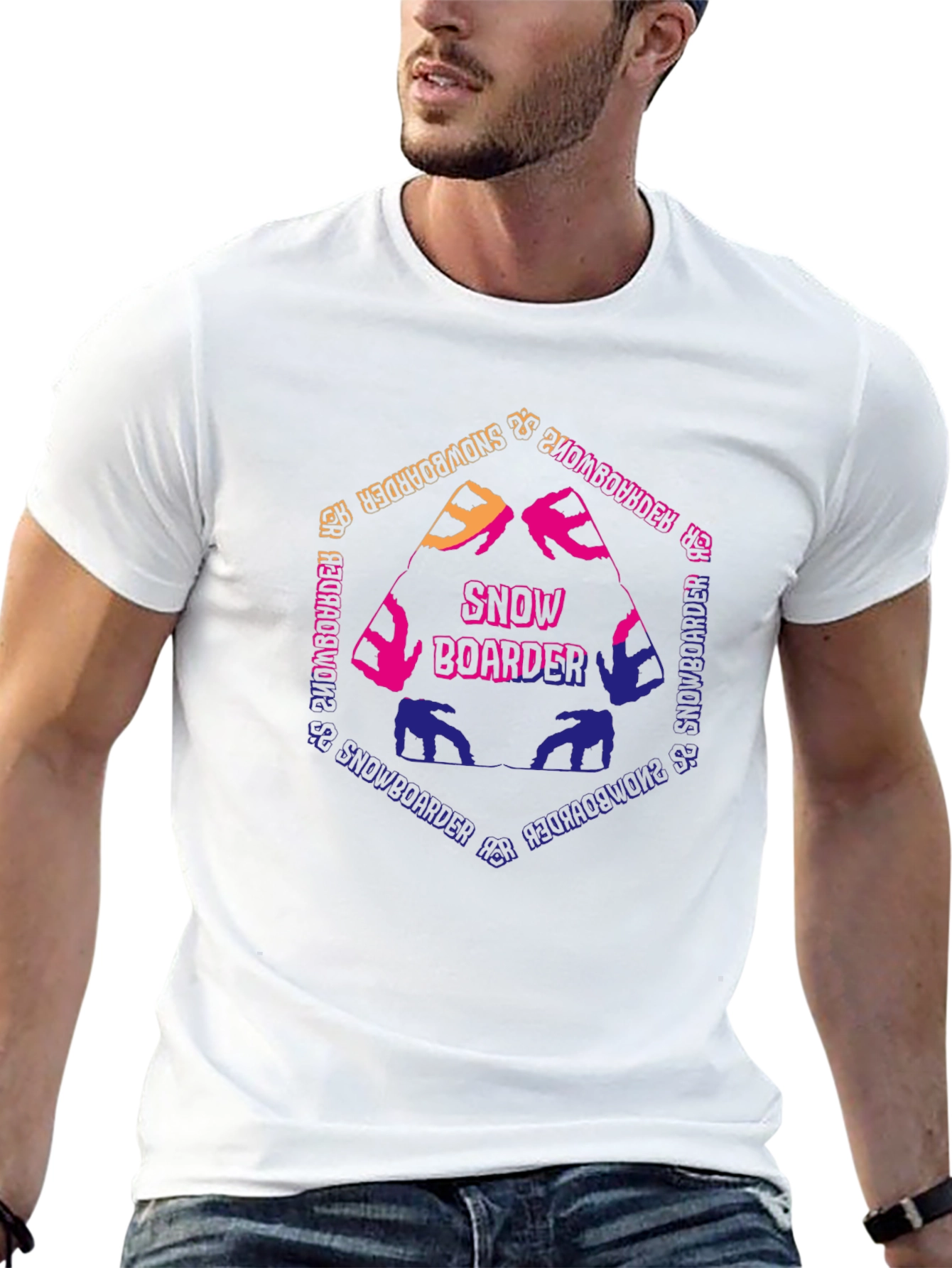 Snowboarder Graphic Tee - Stylish Black T-Shirt