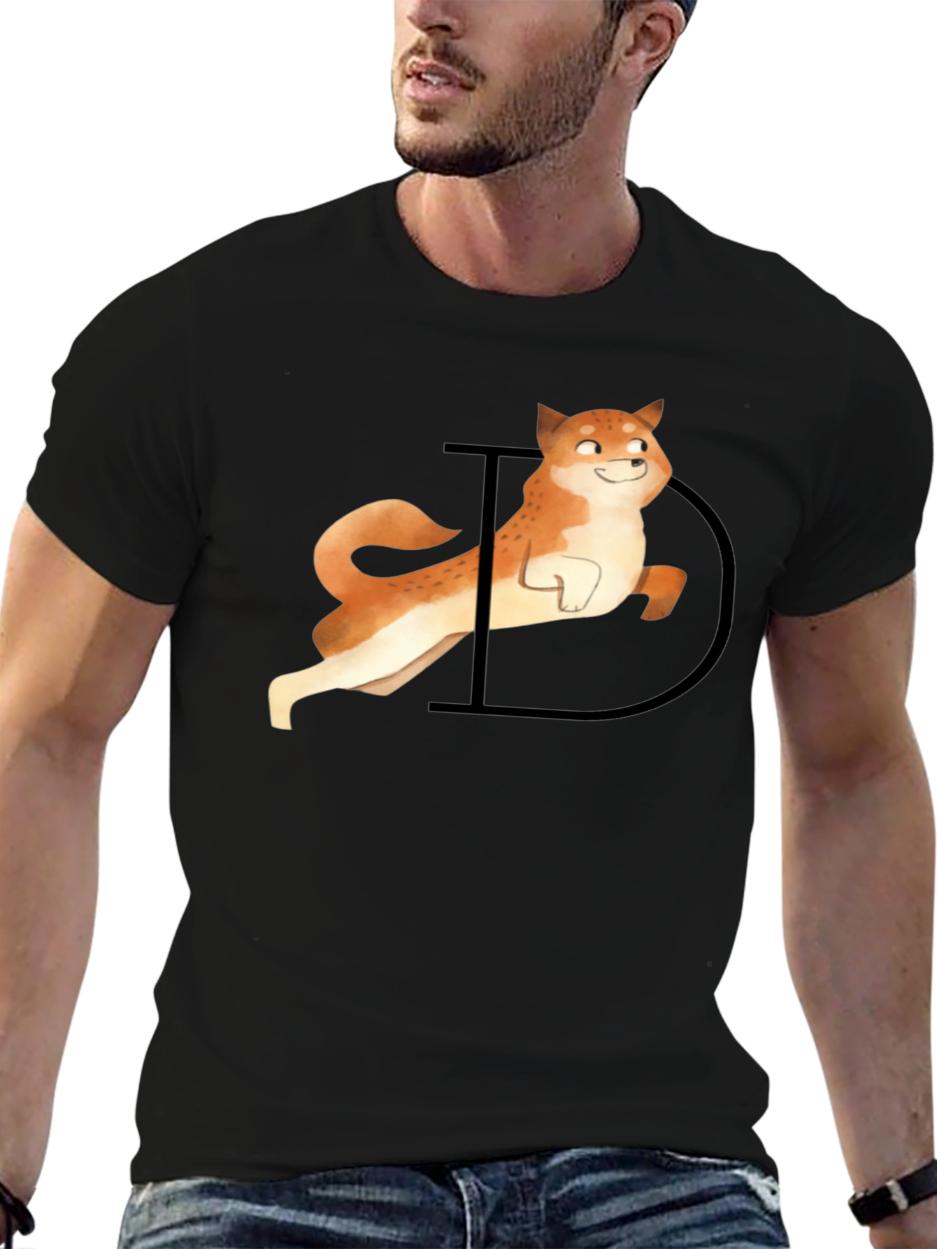 Doge Graphic Tee - Black Casual T-Shirt