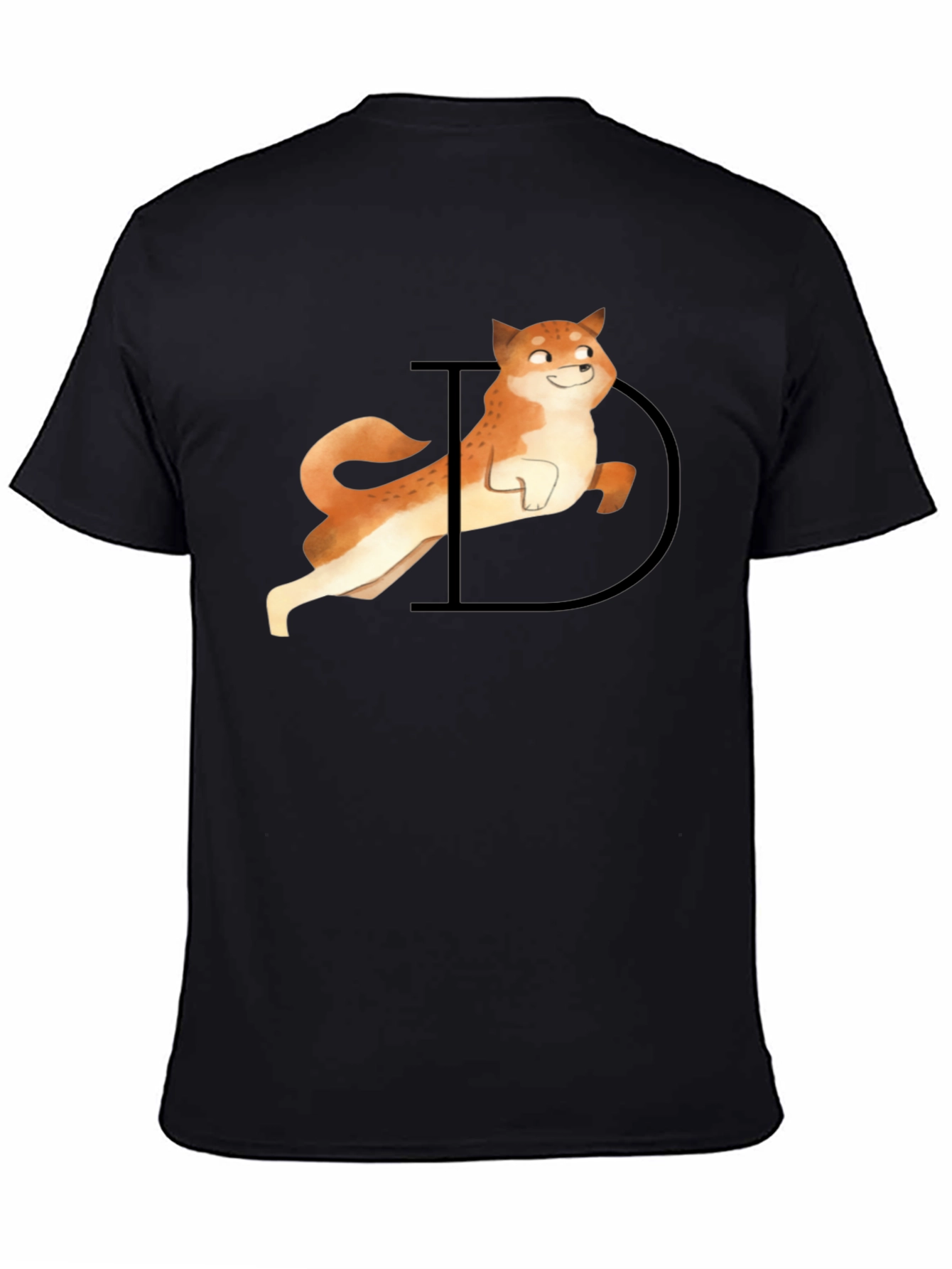 Doge Graphic Tee - Black Casual T-Shirt