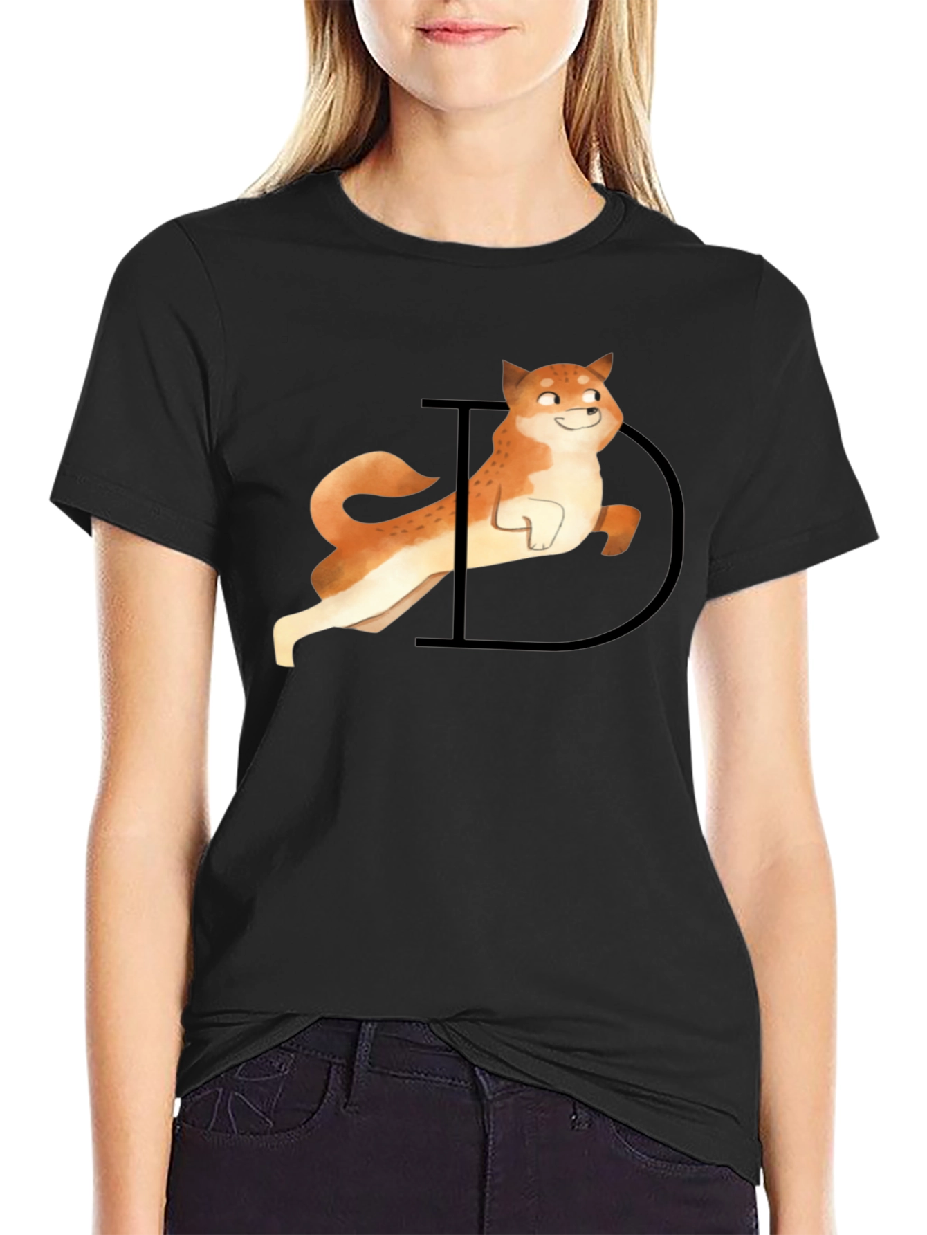 Doge Graphic Tee - Black Casual T-Shirt