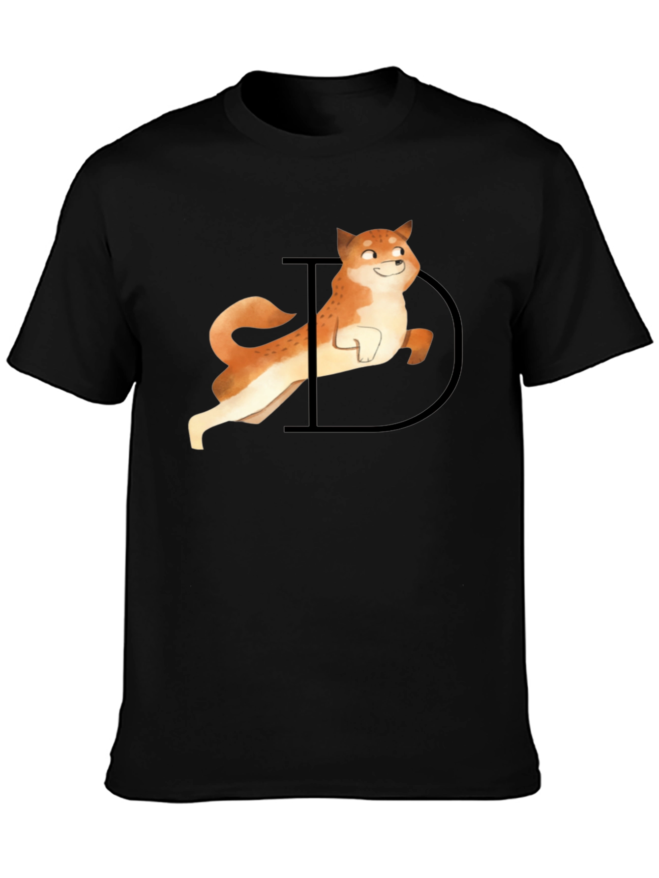 Doge Graphic Tee - Black Casual T-Shirt