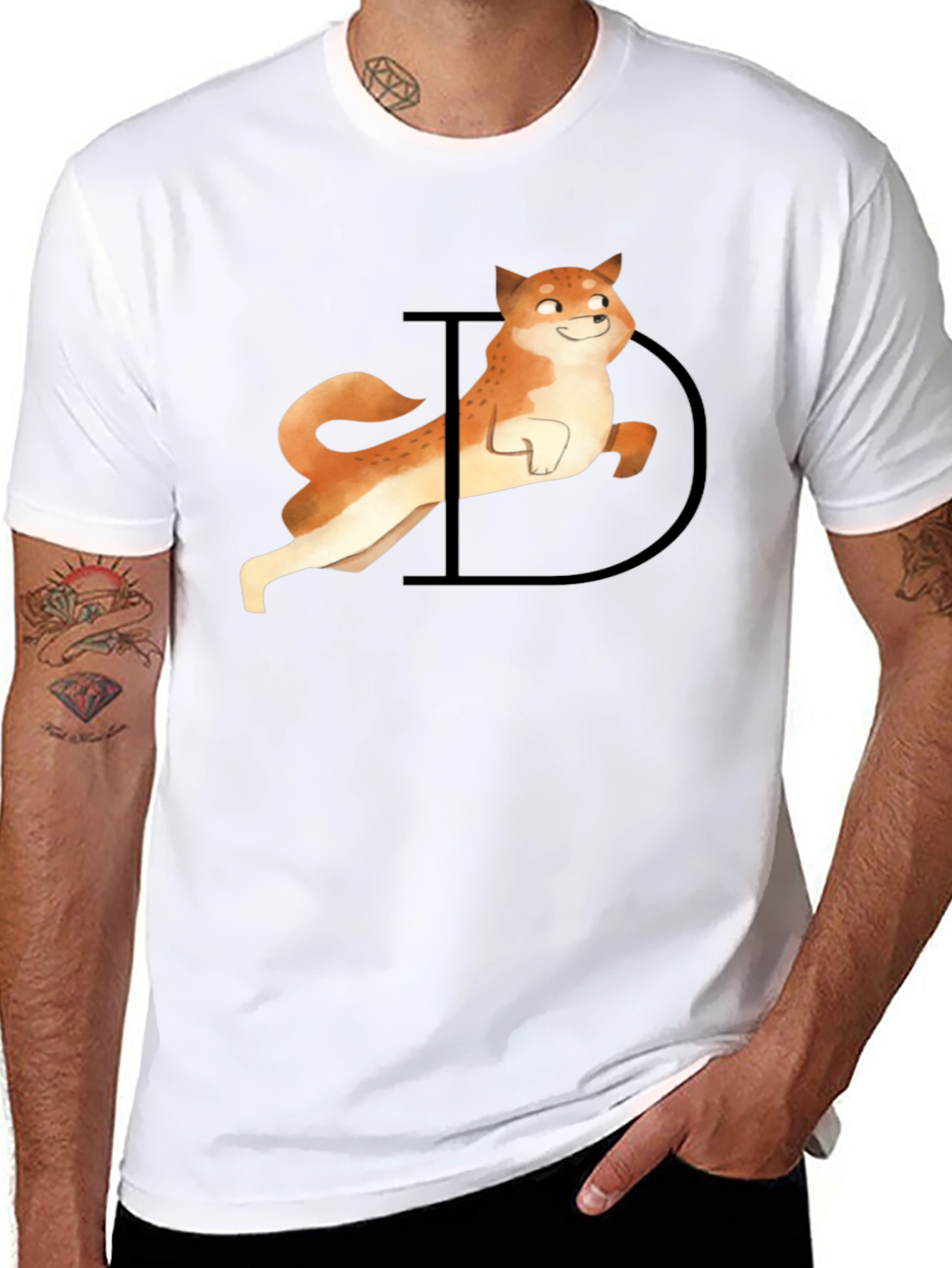 Doge Graphic Tee - Black Casual T-Shirt