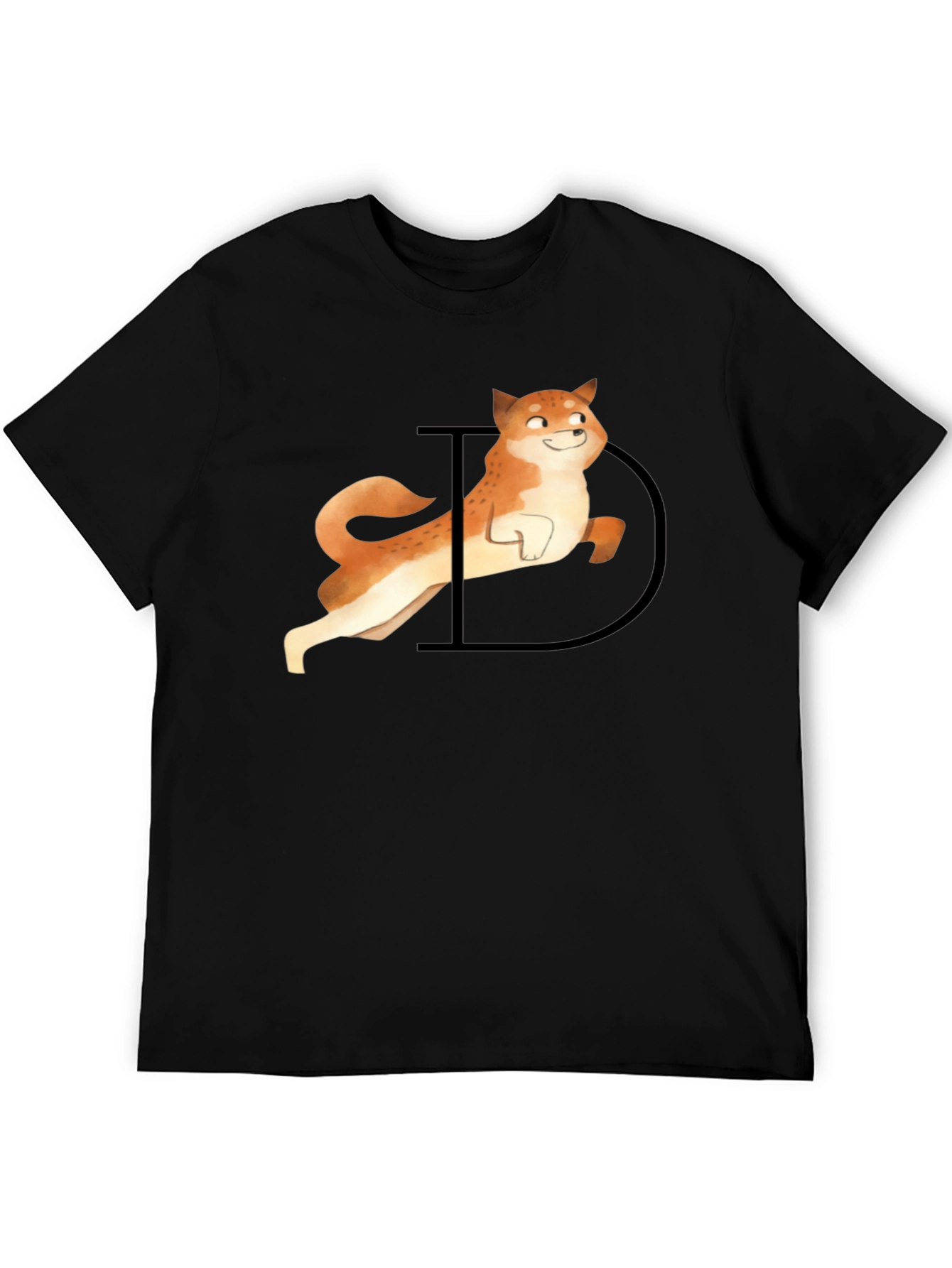 Doge Graphic Tee - Black Casual T-Shirt