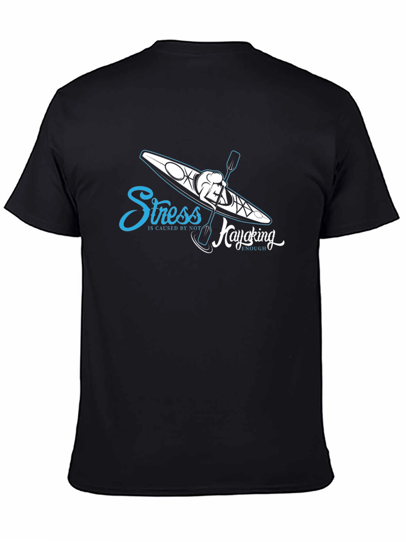 Stress Kayaking Graphic T-Shirt - Black Cotton Tee