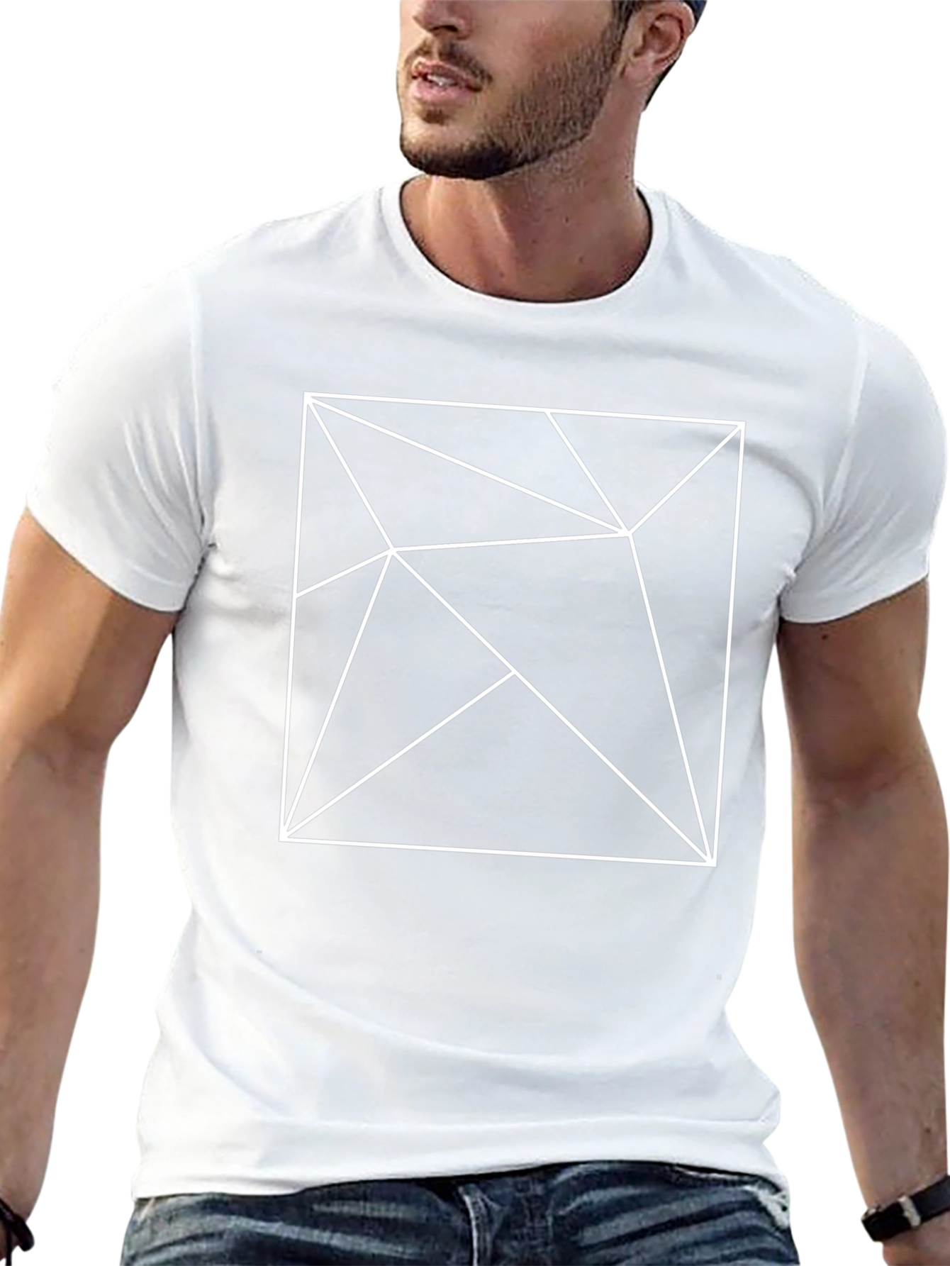 Abstract Geometric Line Art T-Shirt