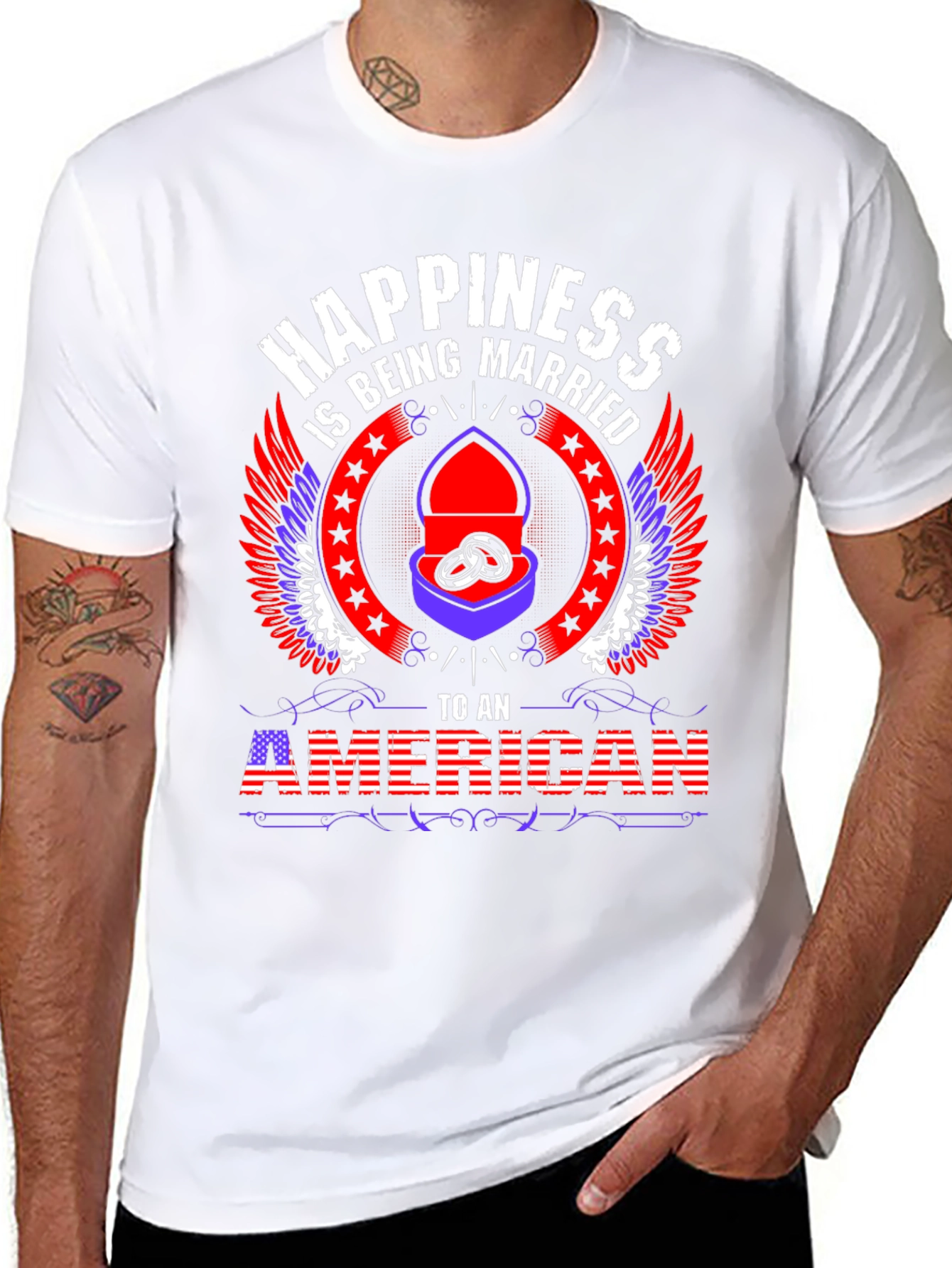 Happiness Is Being Married To An American T-Shirt