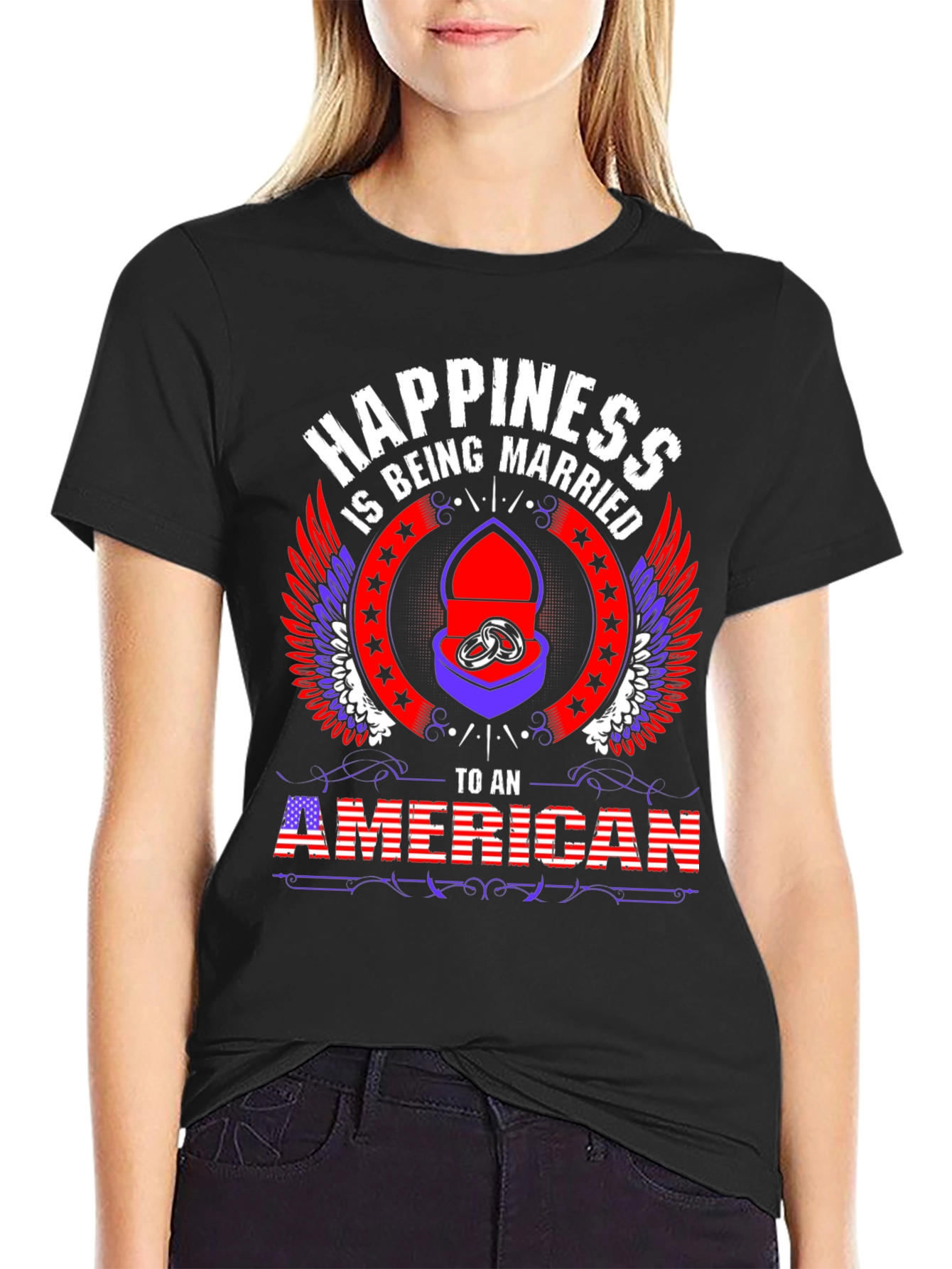 Happiness Is Being Married To An American T-Shirt