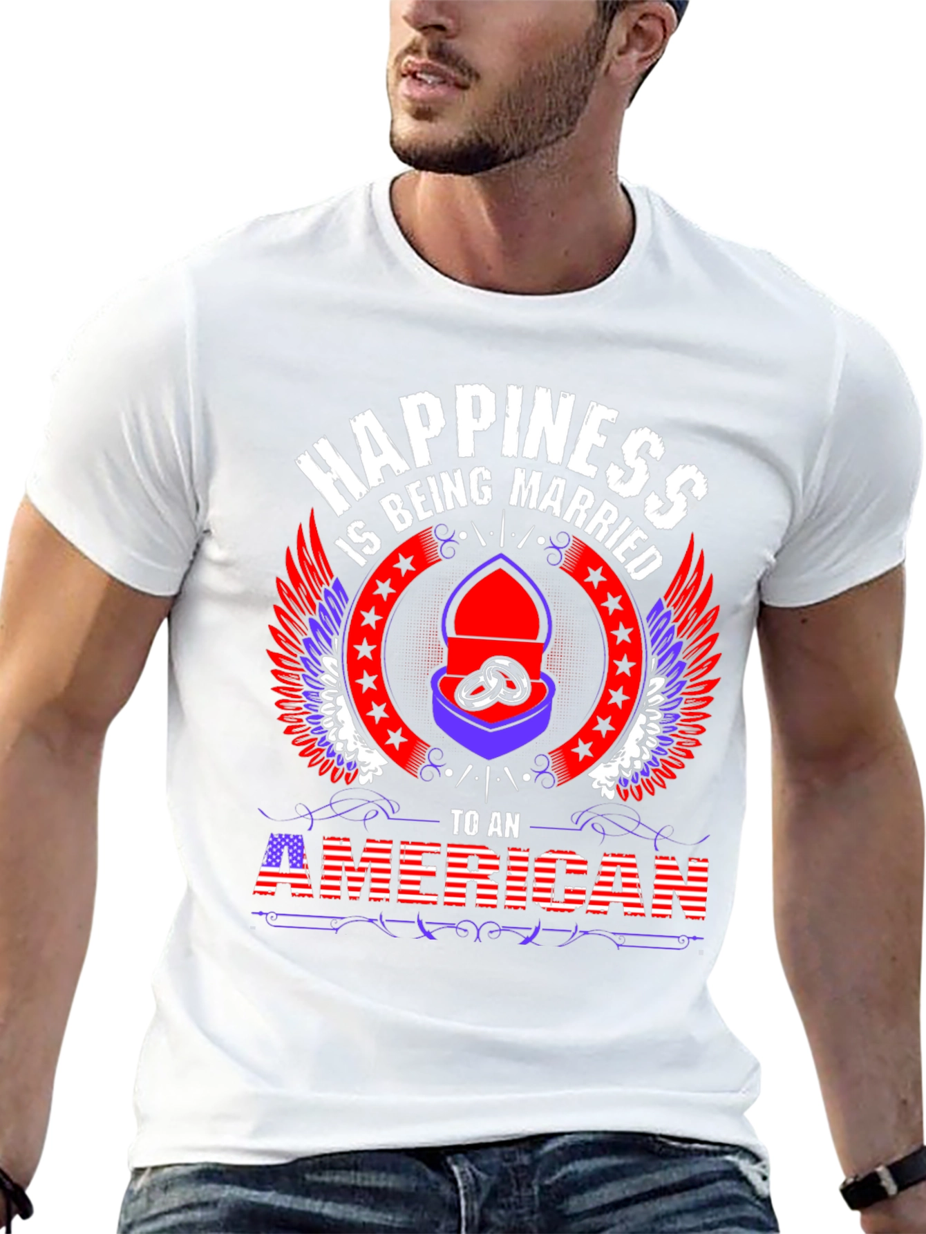 Happiness Is Being Married To An American T-Shirt