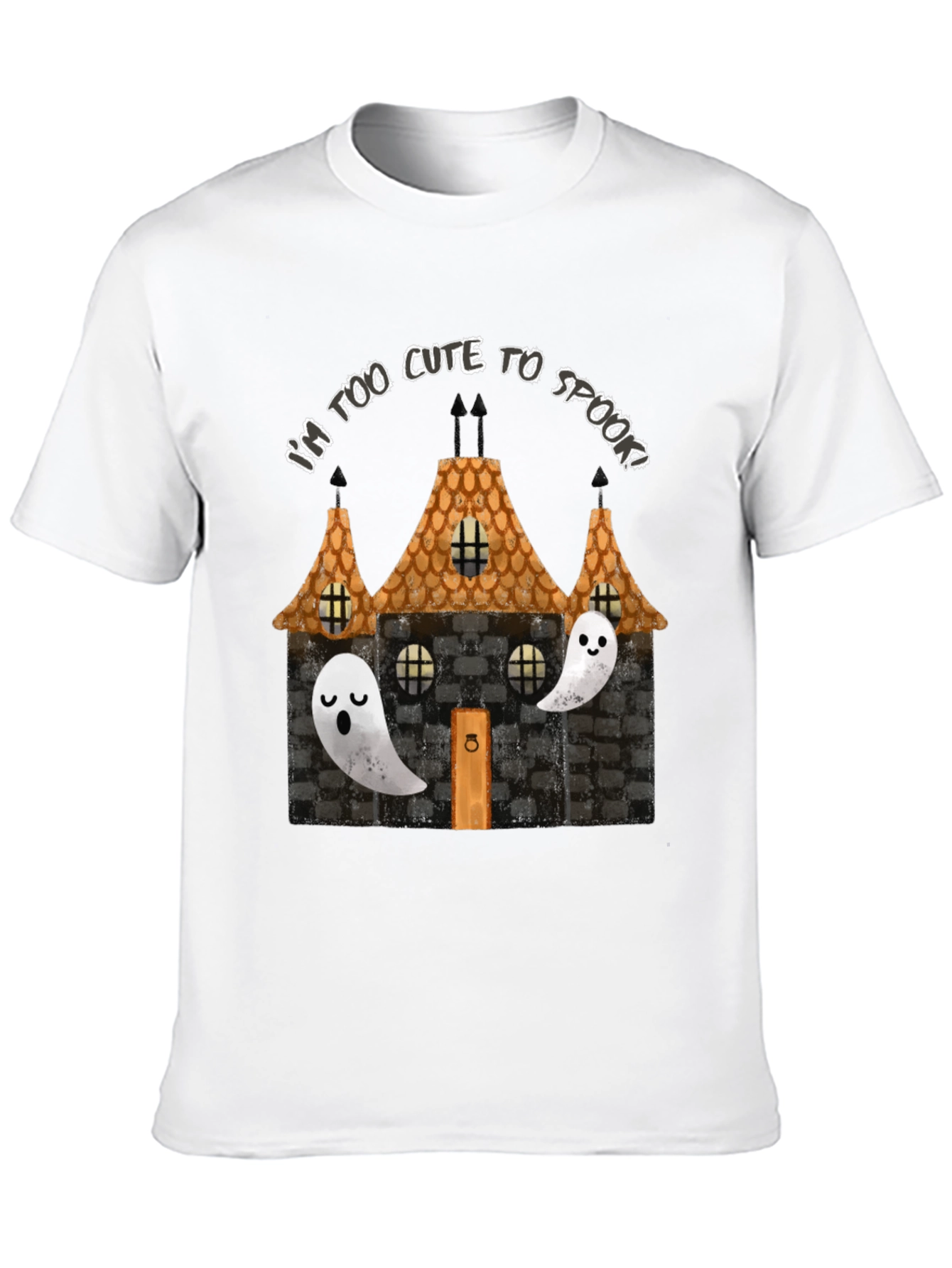 Cute Halloween Ghost House Graphic Tee
