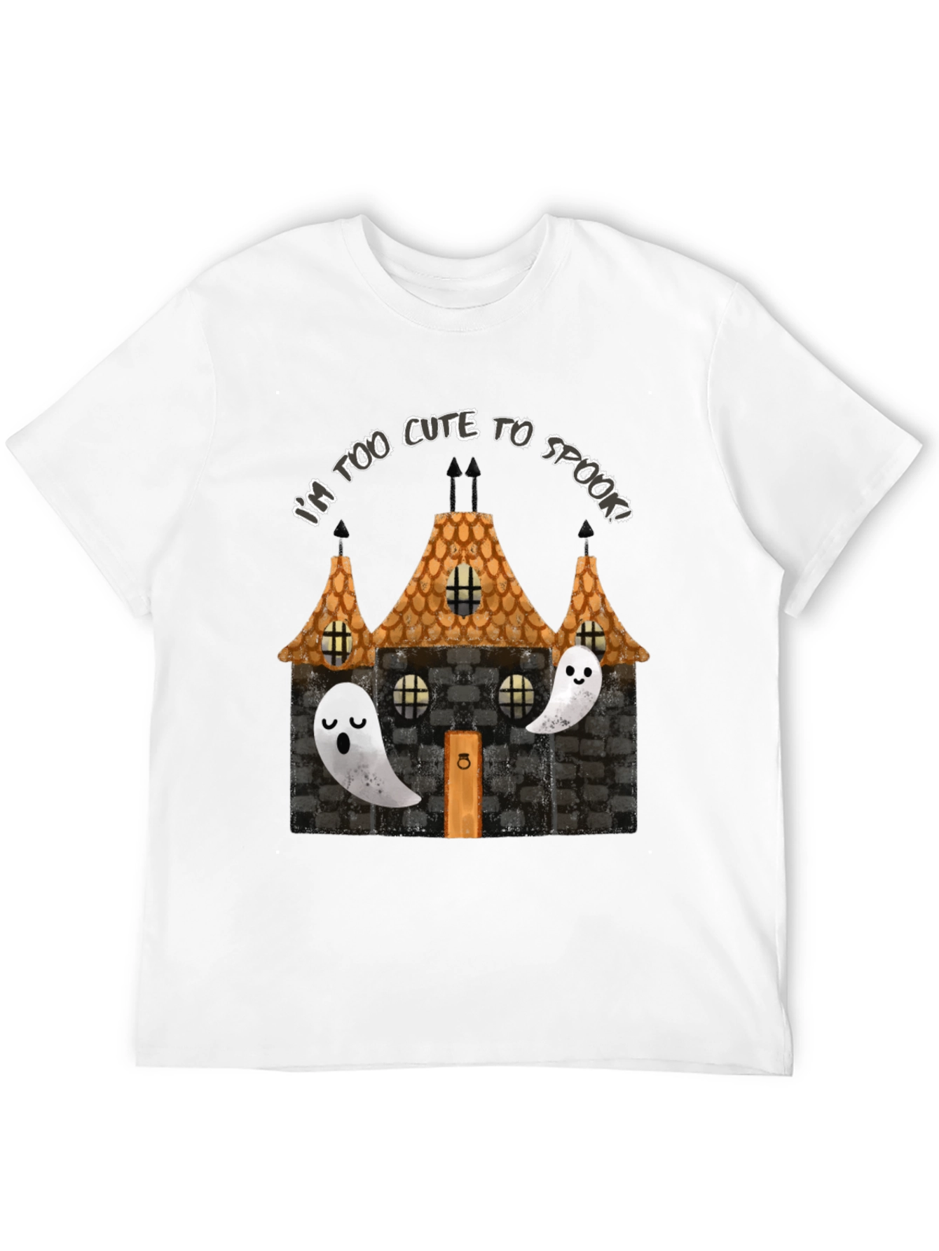 Cute Halloween Ghost House Graphic Tee