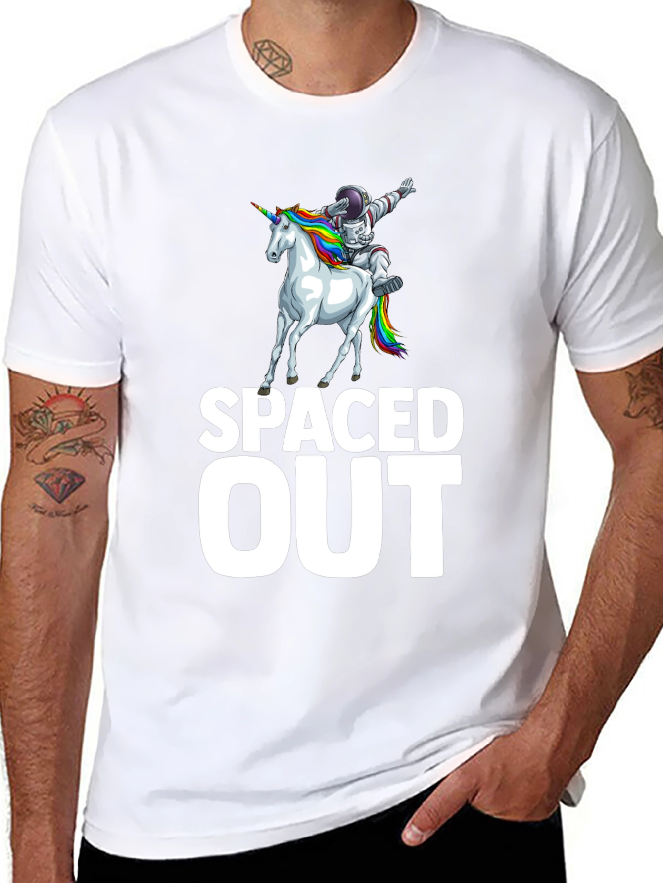 Spaced Out Astronaut Unicorn Graphic T-Shirt