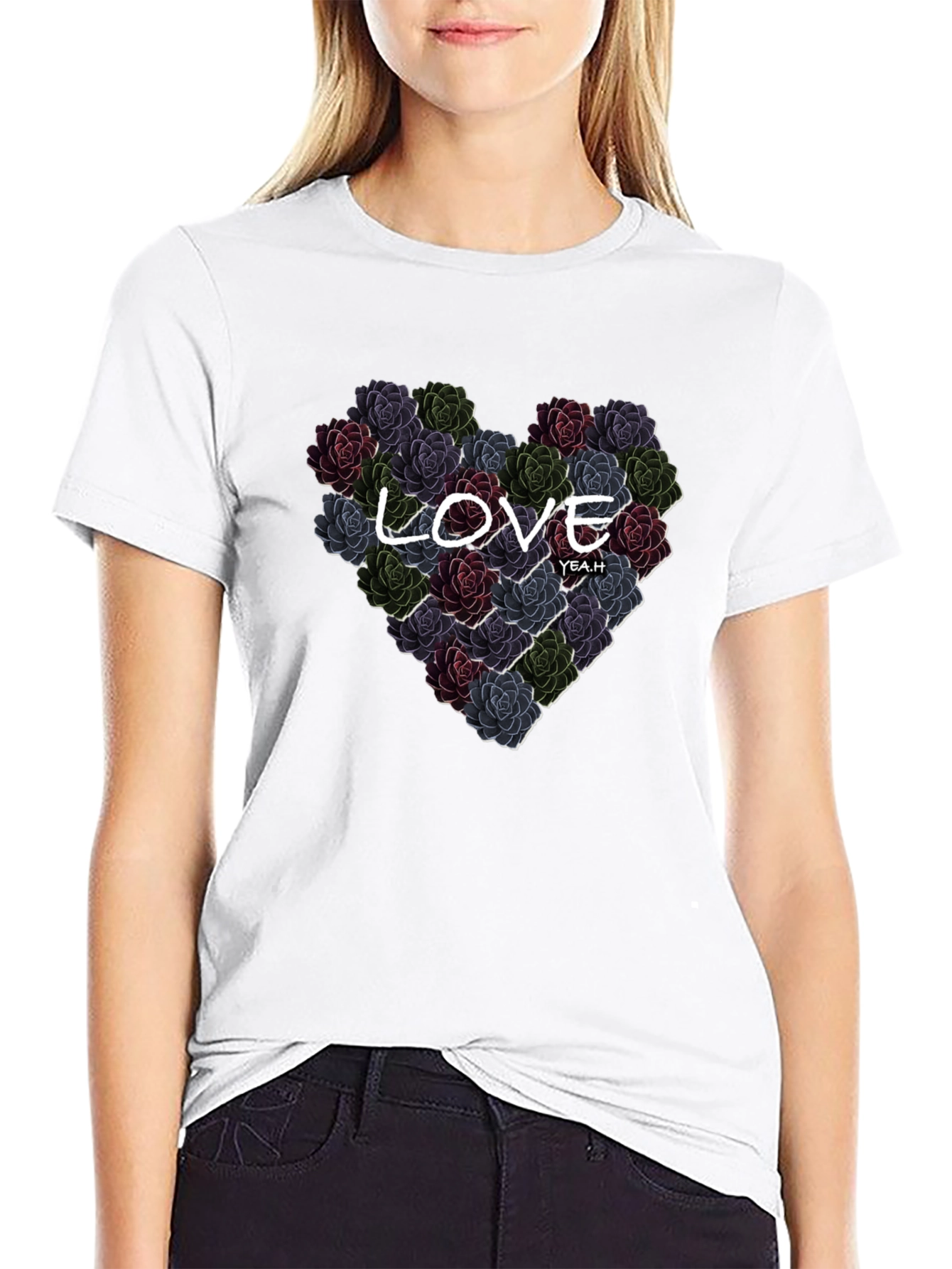Floral Heart Love T-Shirt - Stylish Graphic Tee