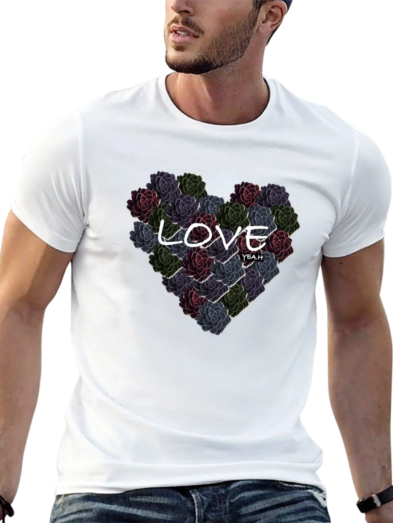 Floral Heart Love T-Shirt - Stylish Graphic Tee