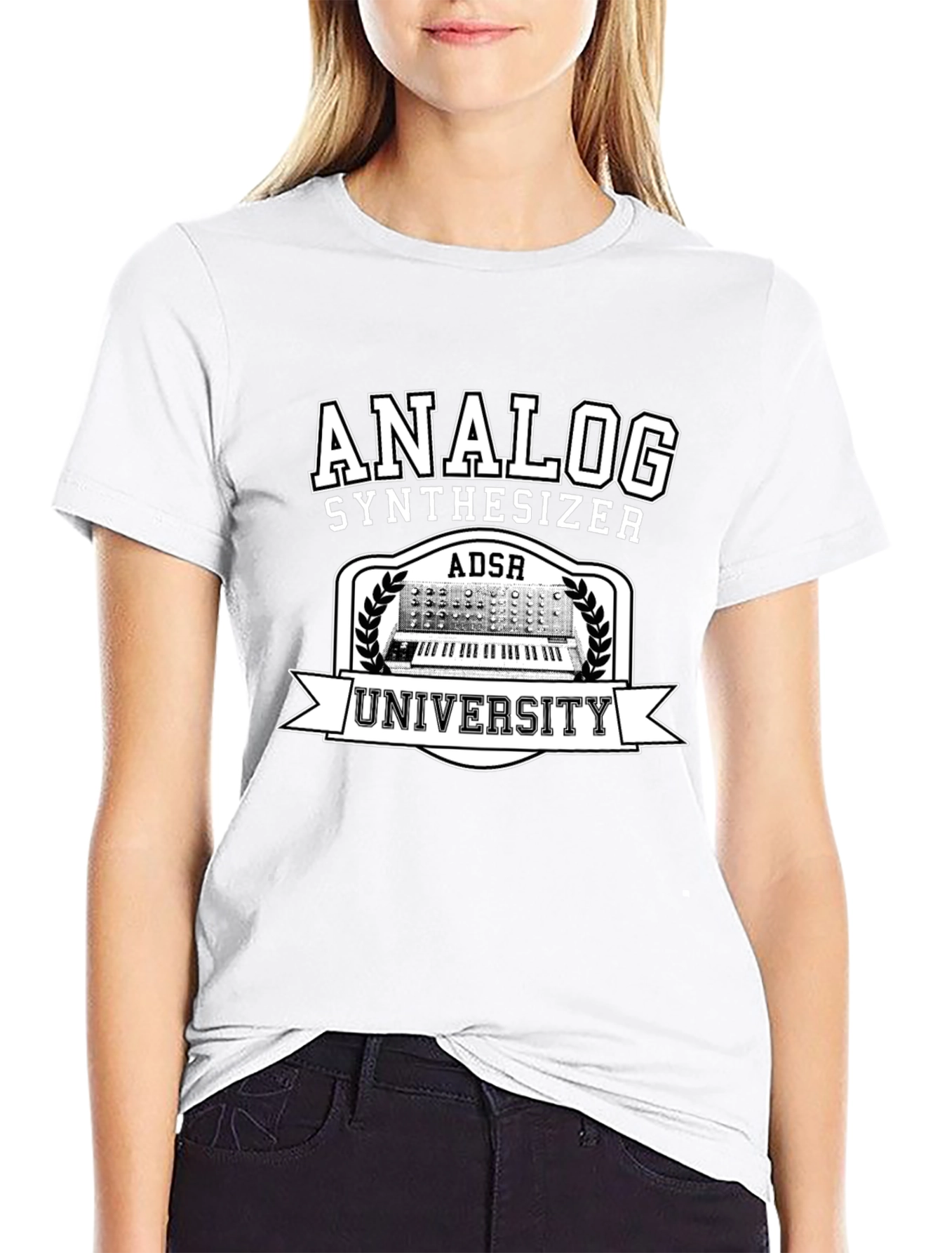 Analog Synthesizer University Black Graphic T-Shirt