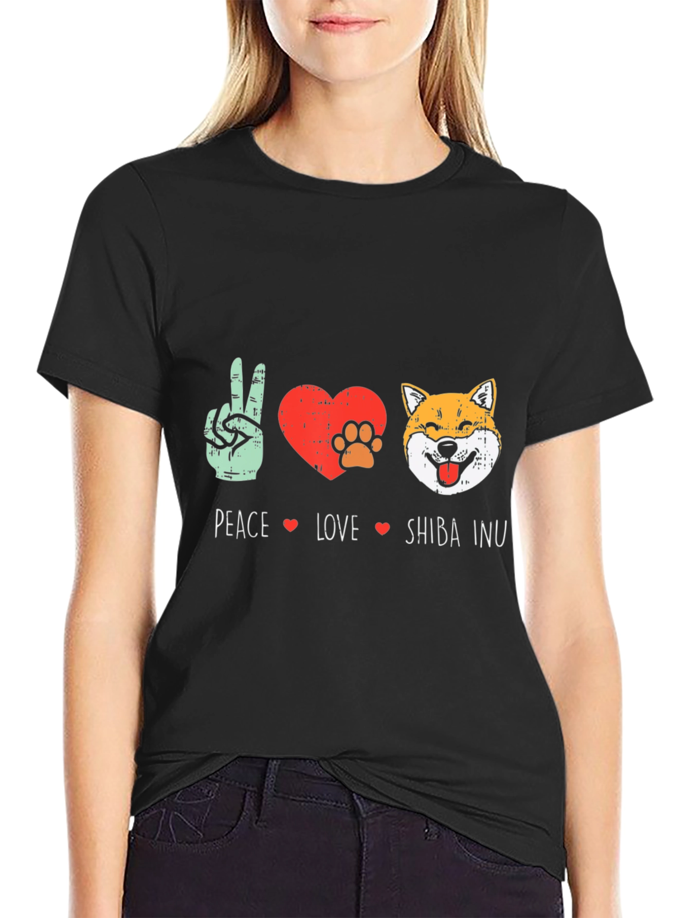 Peace Love Shiba Inu T-Shirt - Dog Lover Tee