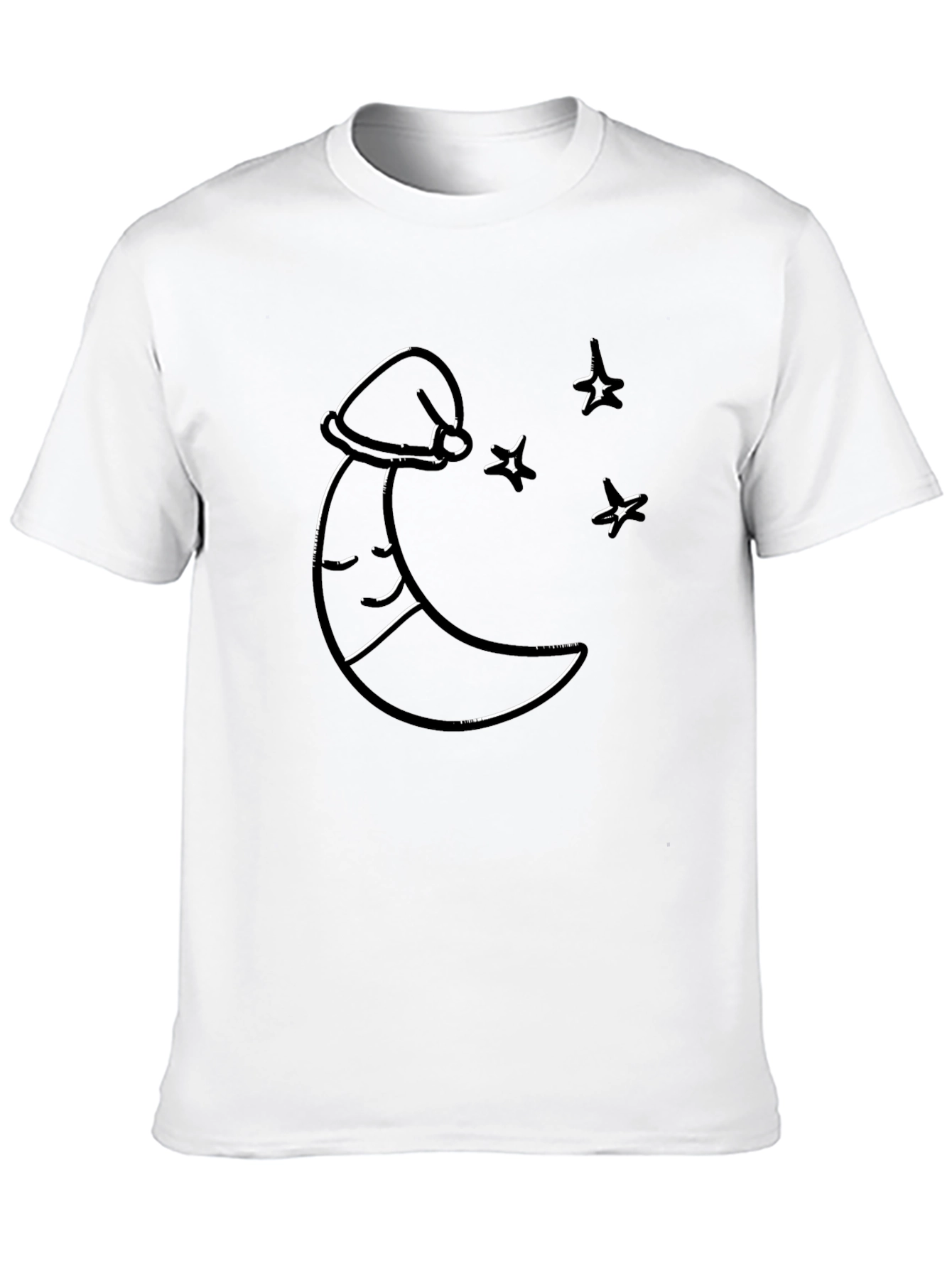 Dreamy Moon & Stars Black T-Shirt