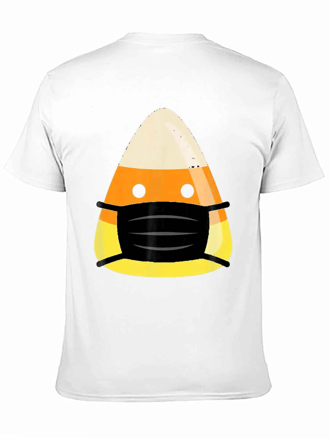 Candy Corn Mask Halloween Black T-Shirt