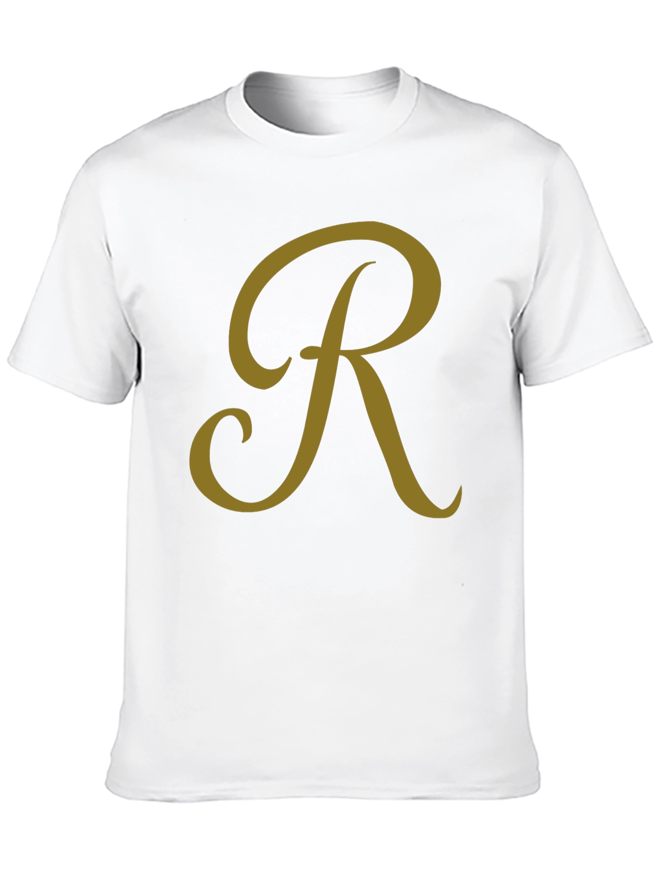 Stylish Black T-Shirt with Gold Letter R