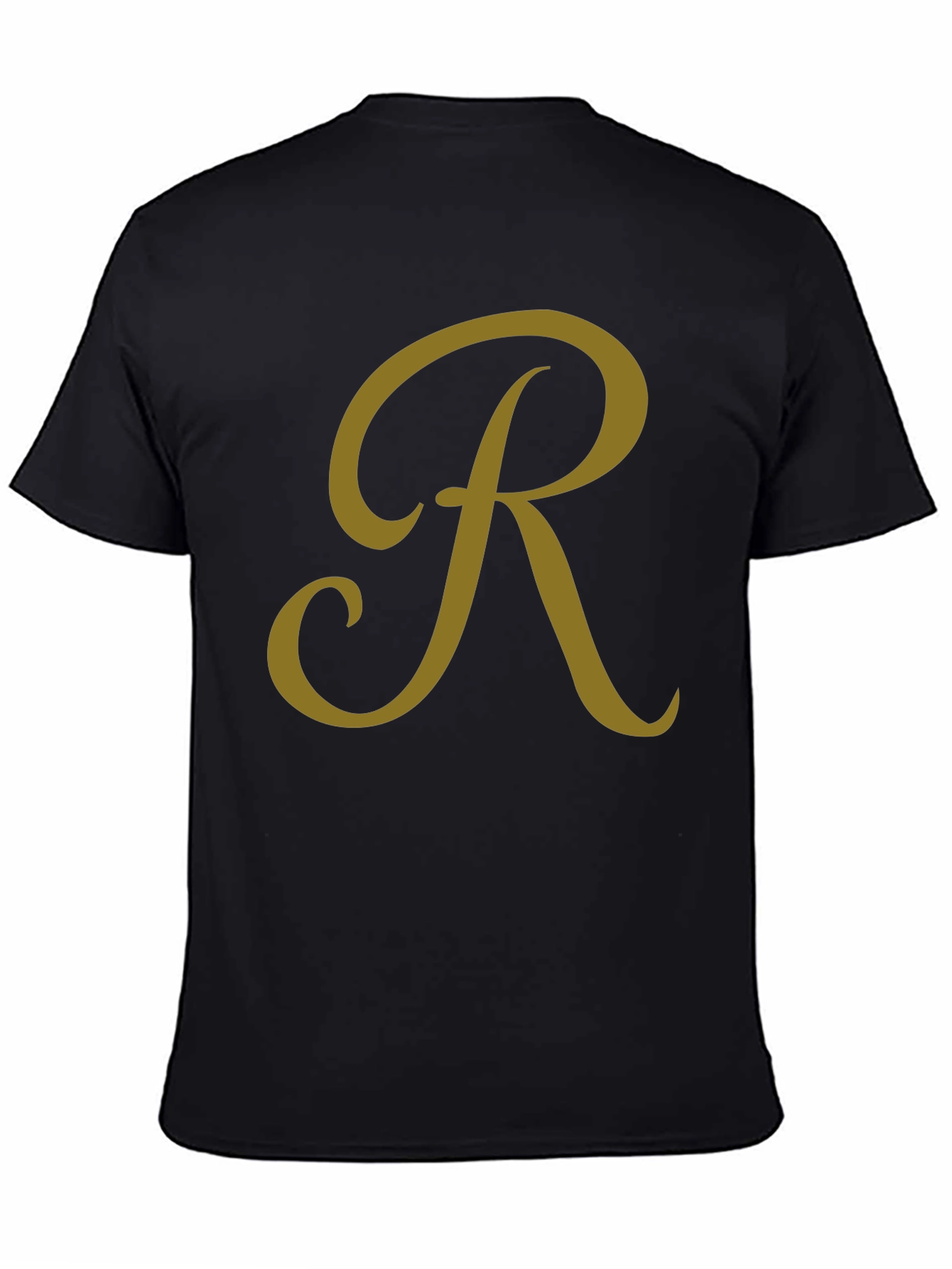 Stylish Black T-Shirt with Gold Letter R