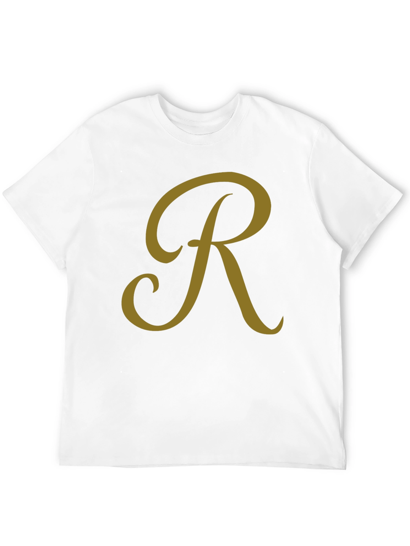 Stylish Black T-Shirt with Gold Letter R