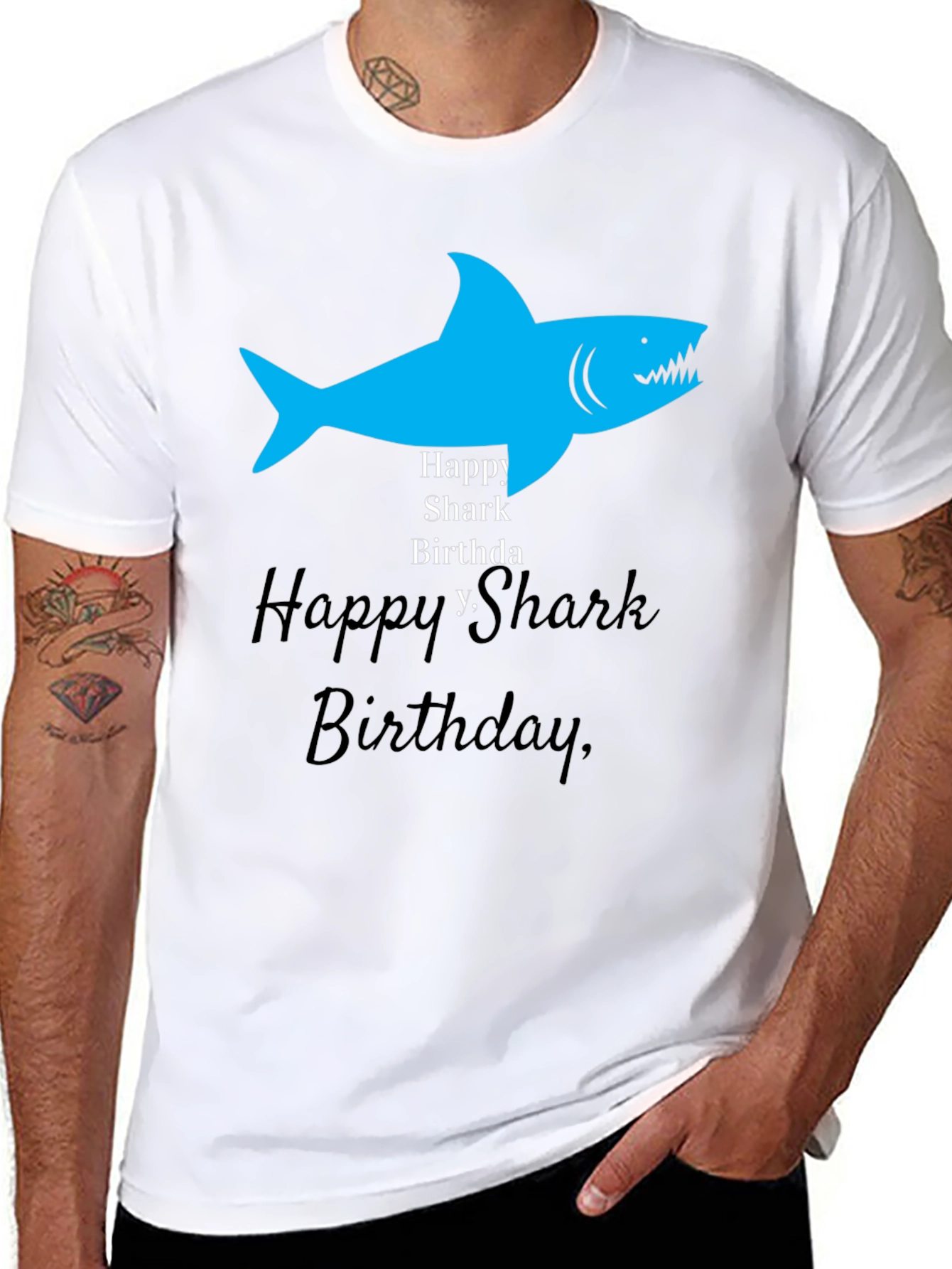Happy Shark Birthday Graphic Tee