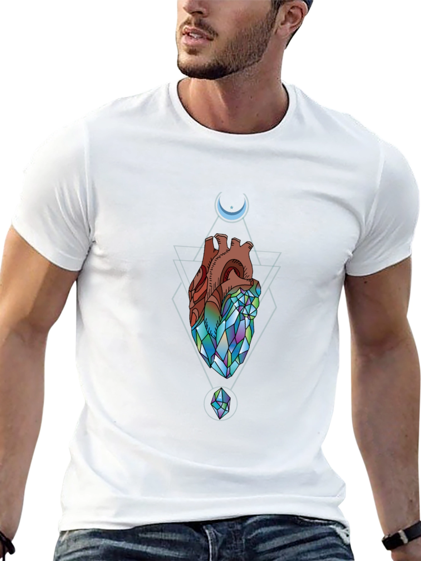 Geometric Heart T-Shirt - Artistic Design