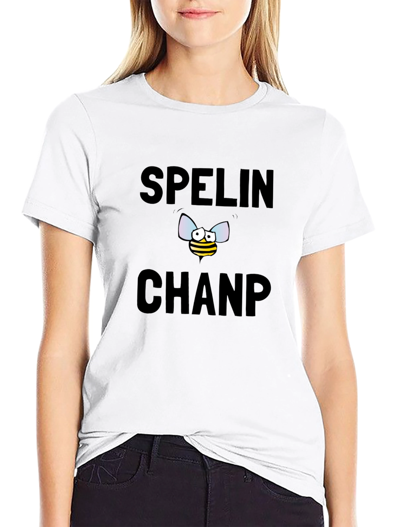 Spelling Bee Champ Graphic Tee - Black