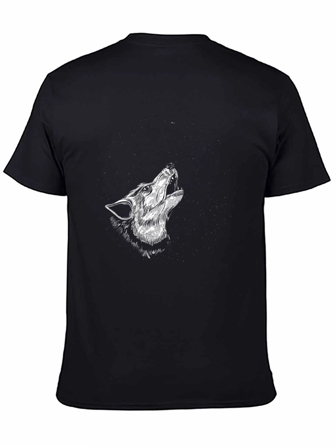 Black Wolf Howl Graphic Tee - Stylish Mens T-Shirt
