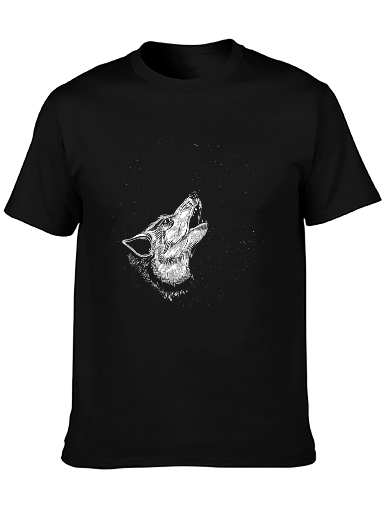 Black Wolf Howl Graphic Tee - Stylish Mens T-Shirt