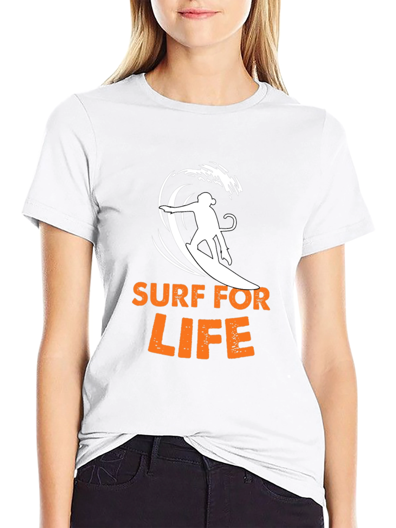 Surf For Life Graphic Tee - Black
