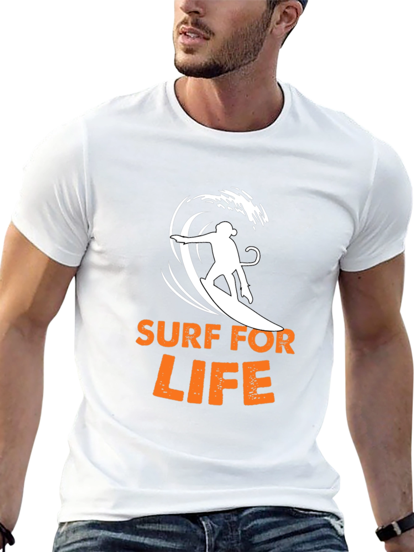 Surf For Life Graphic Tee - Black