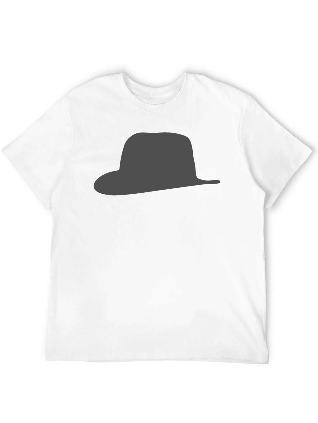 Black Hat Silhouette Graphic Tee - Stylish & Modern