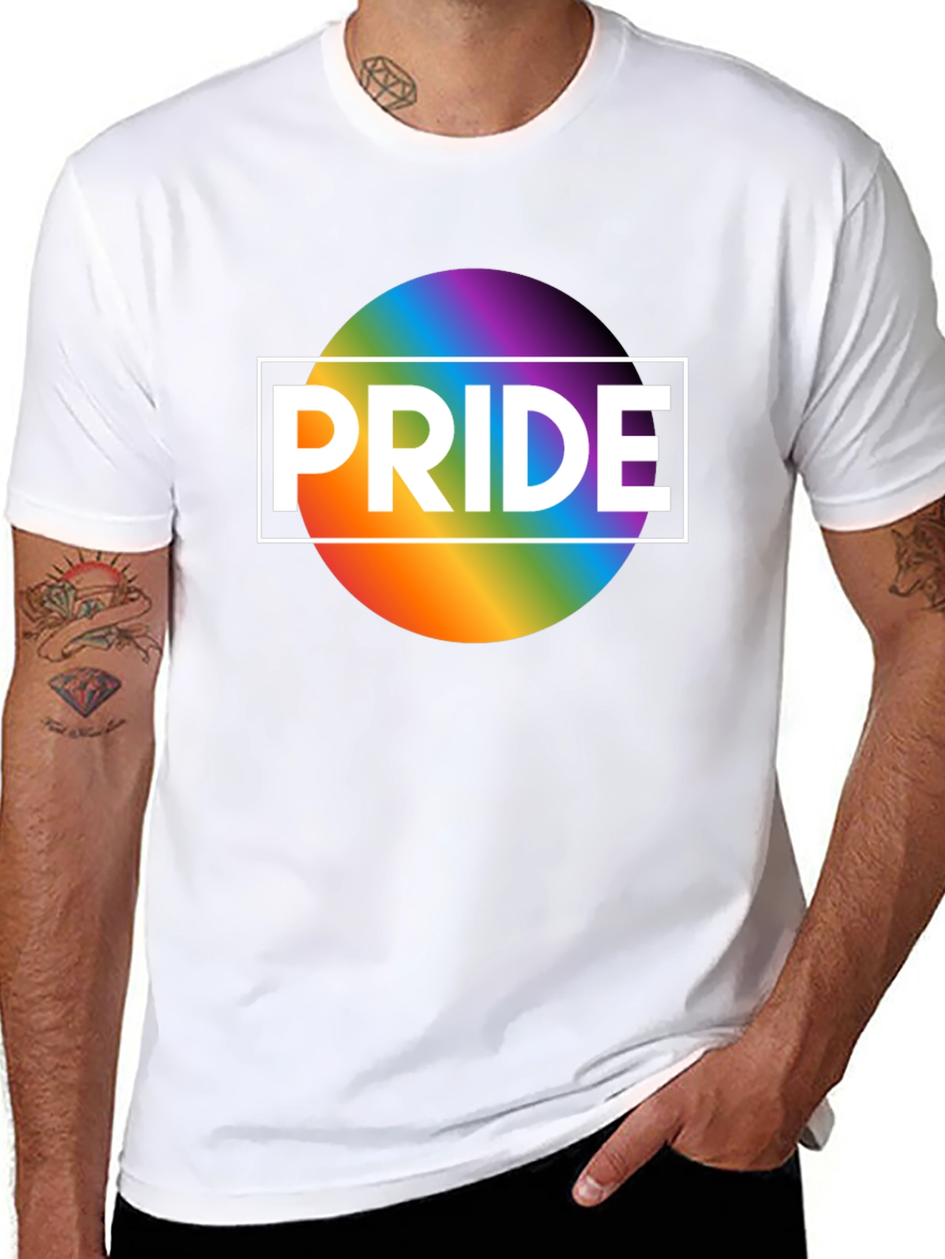 Pride Rainbow Graphic T-Shirt - Black