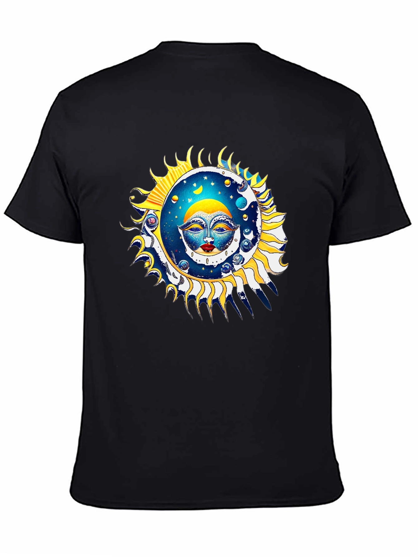 Sun and Moon Graphic Black T-Shirt