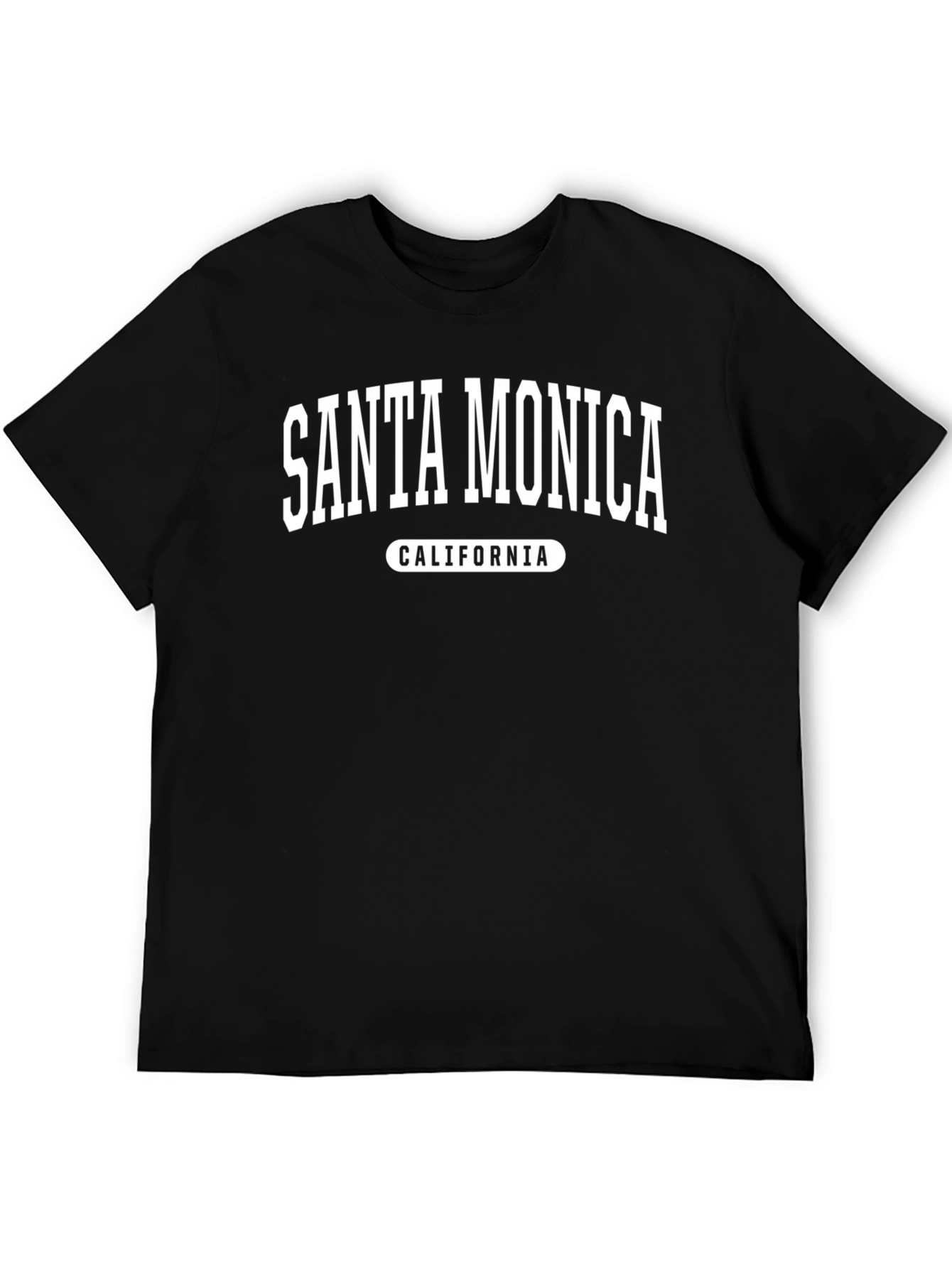 Santa Monica California Black T-Shirt