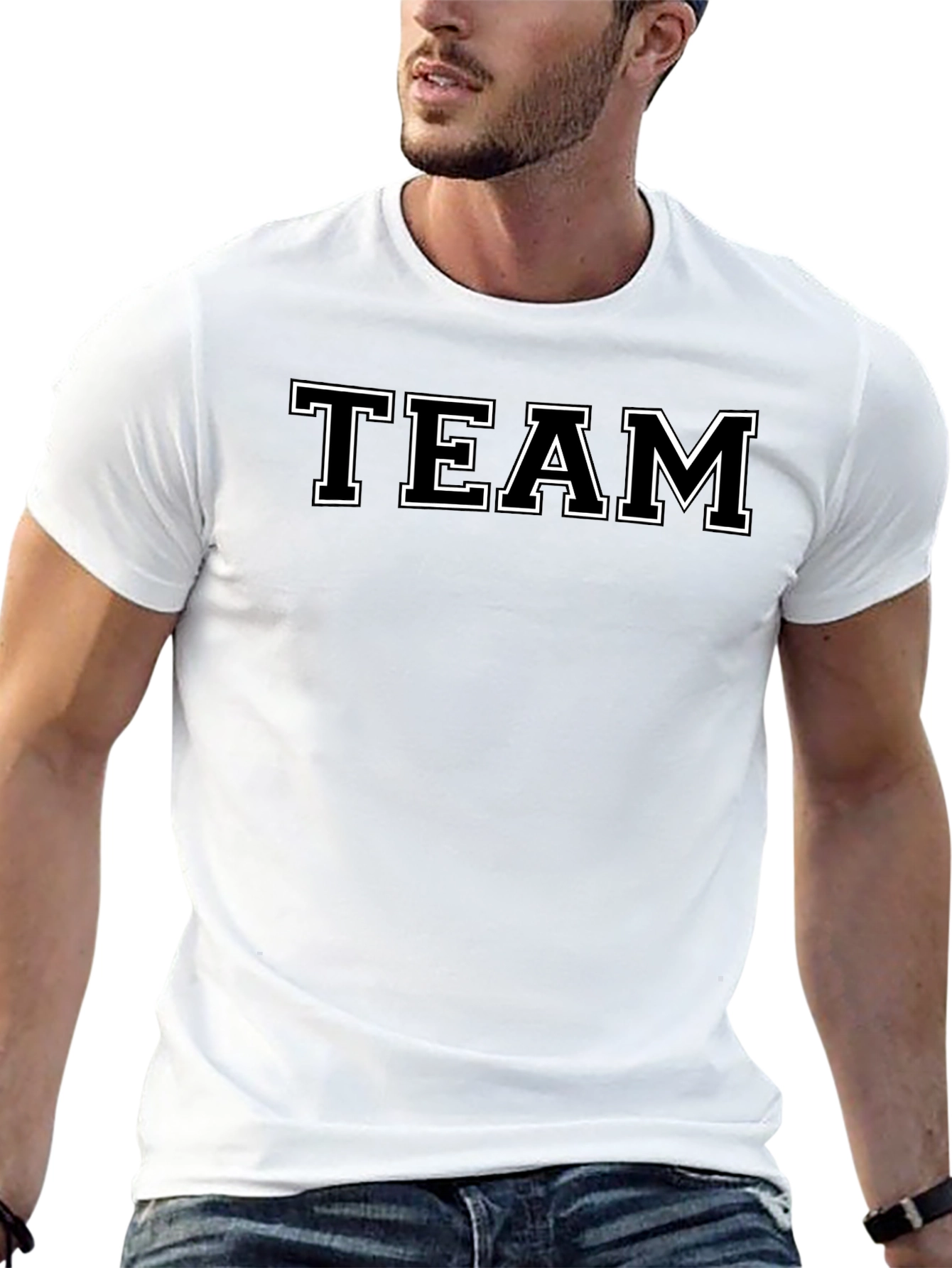 Team Graphic T-Shirt - Casual Black Tee