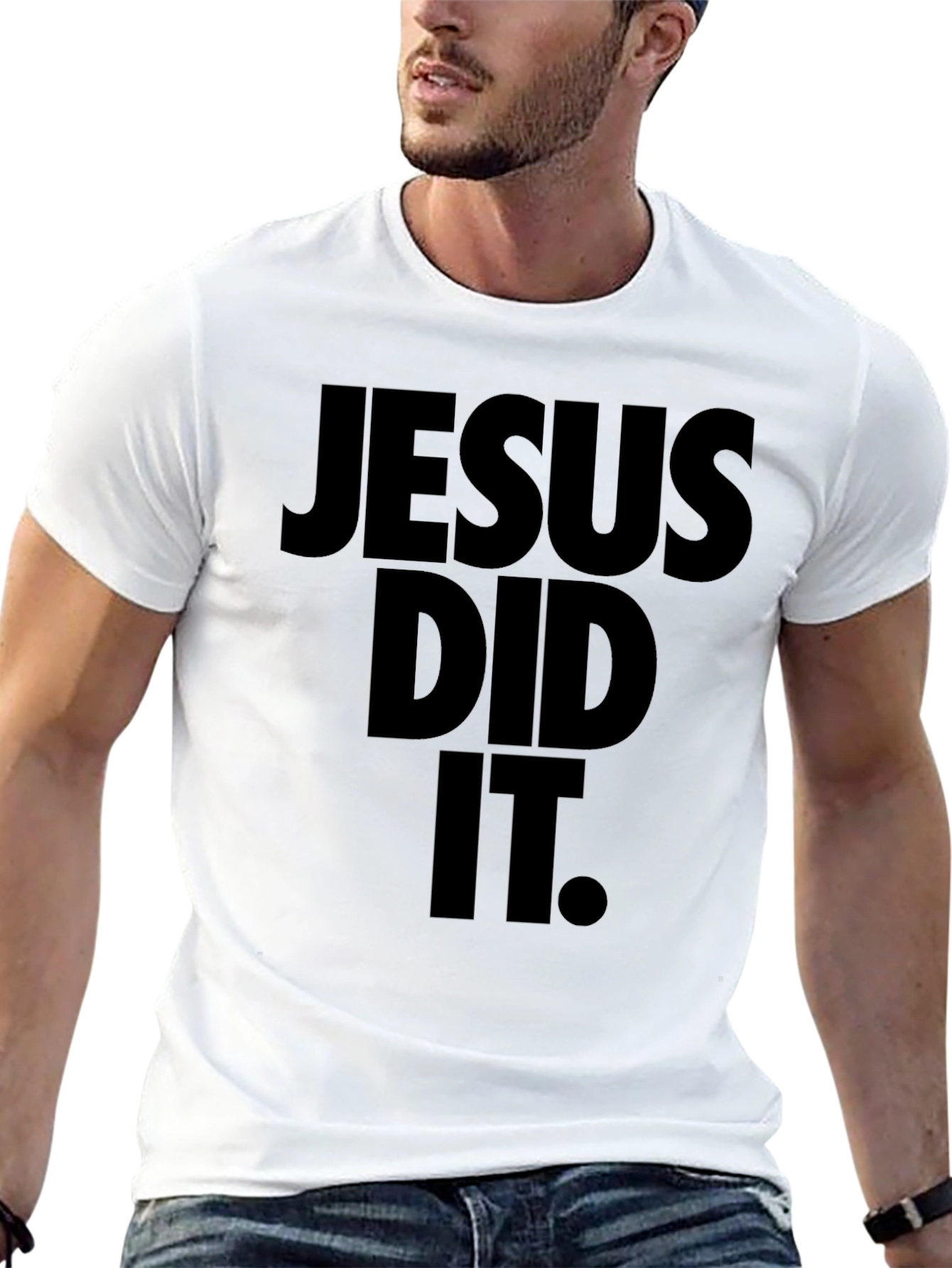 Jesus Did It Black Graphic Tee