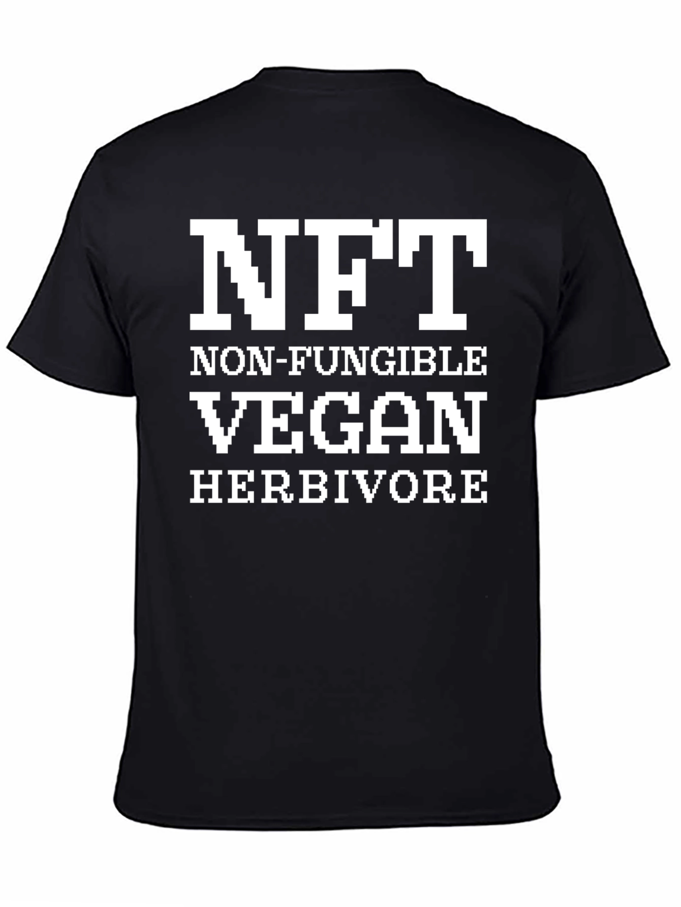 NFT Non-Fungible Vegan Herbivore Black T-Shirt