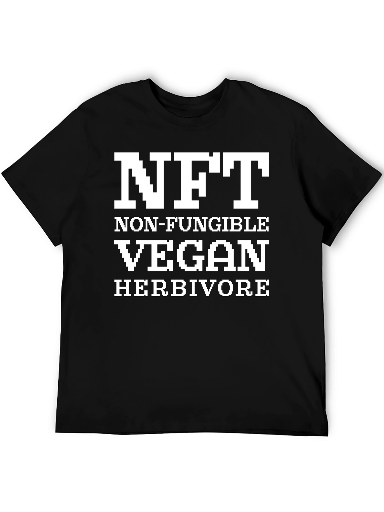 NFT Non-Fungible Vegan Herbivore Black T-Shirt