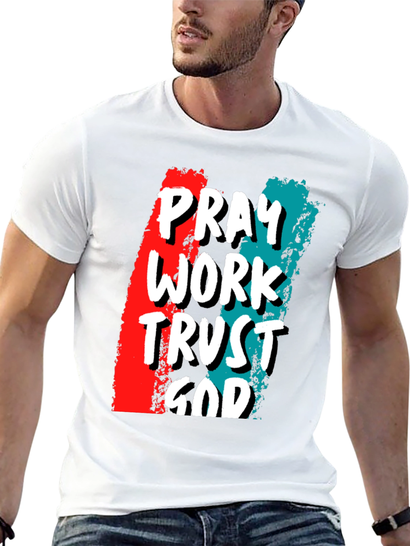 Pray Work Trust God T-Shirt - Christian Apparel