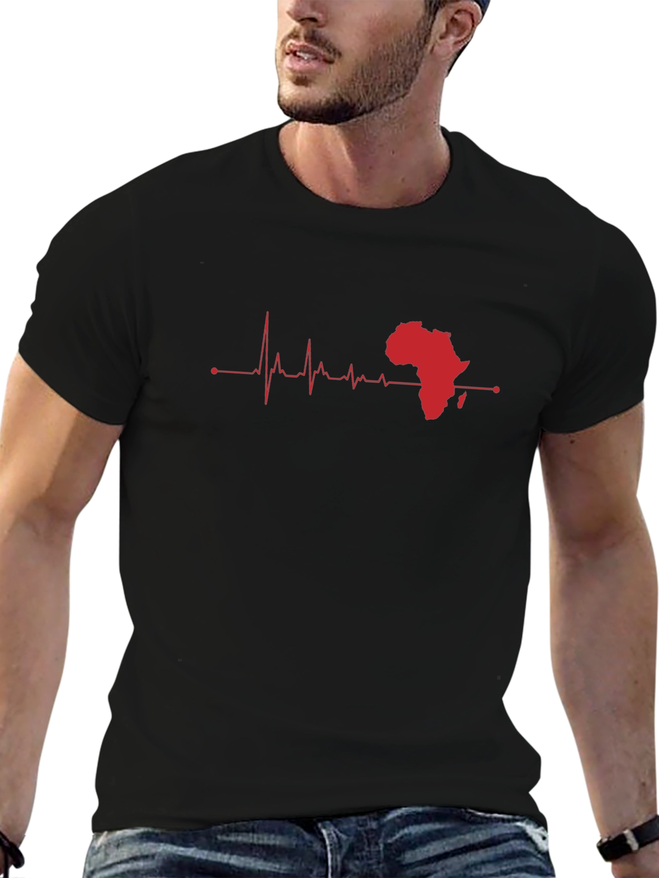 Africa Heartbeat T-Shirt - Black