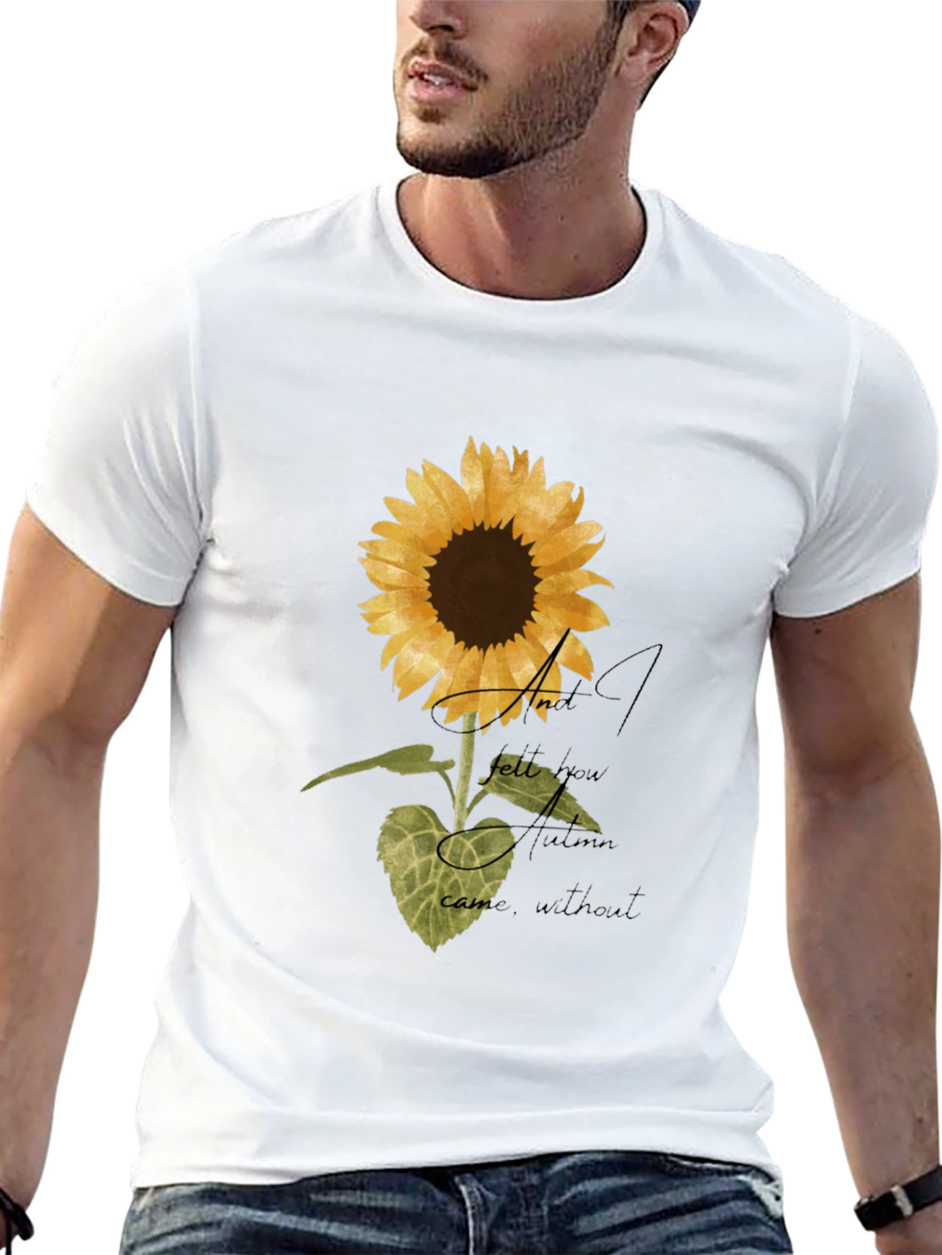 Sunflower Graphic Print Black T-Shirt