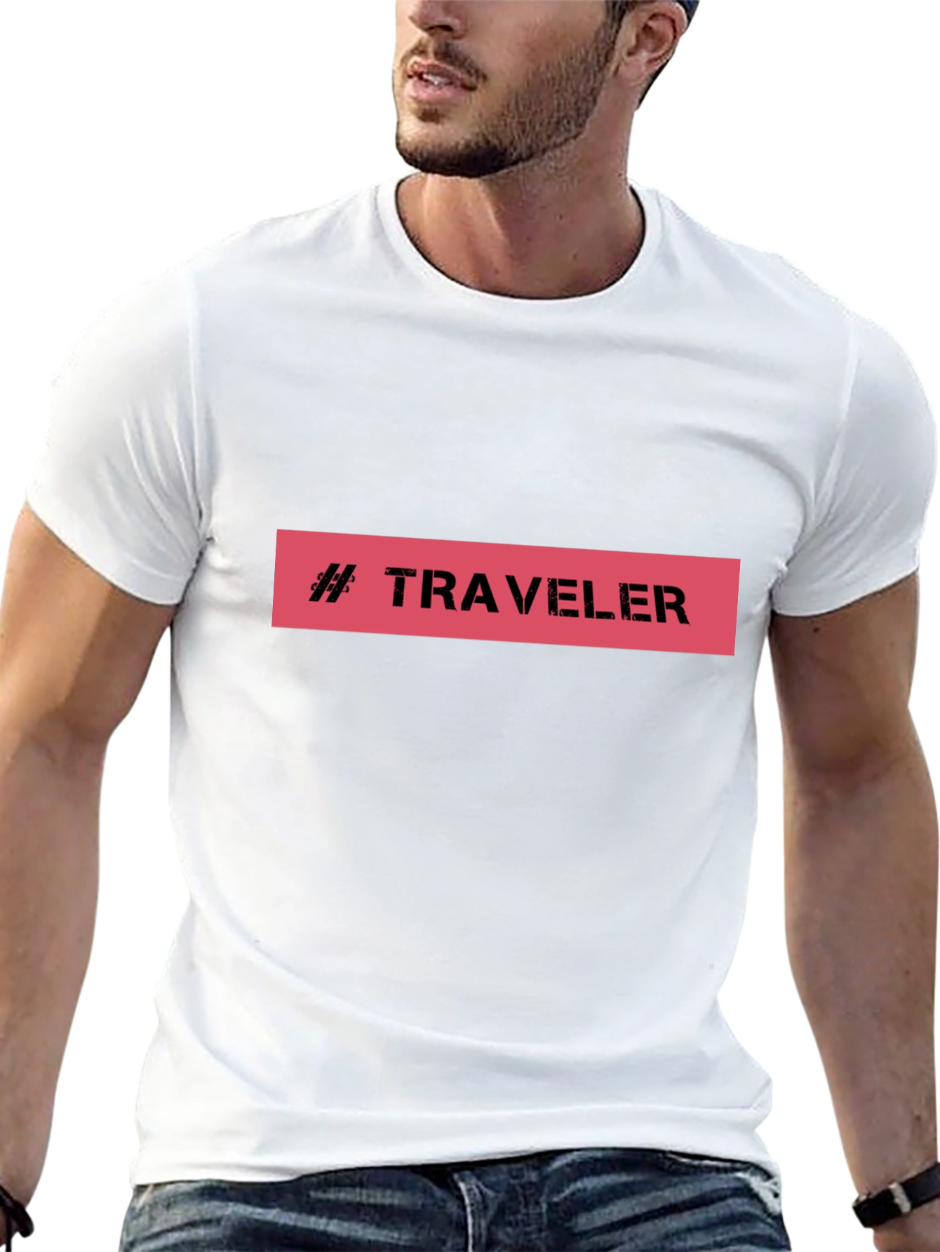 Traveler Graphic Tee - Black Cotton T-Shirt