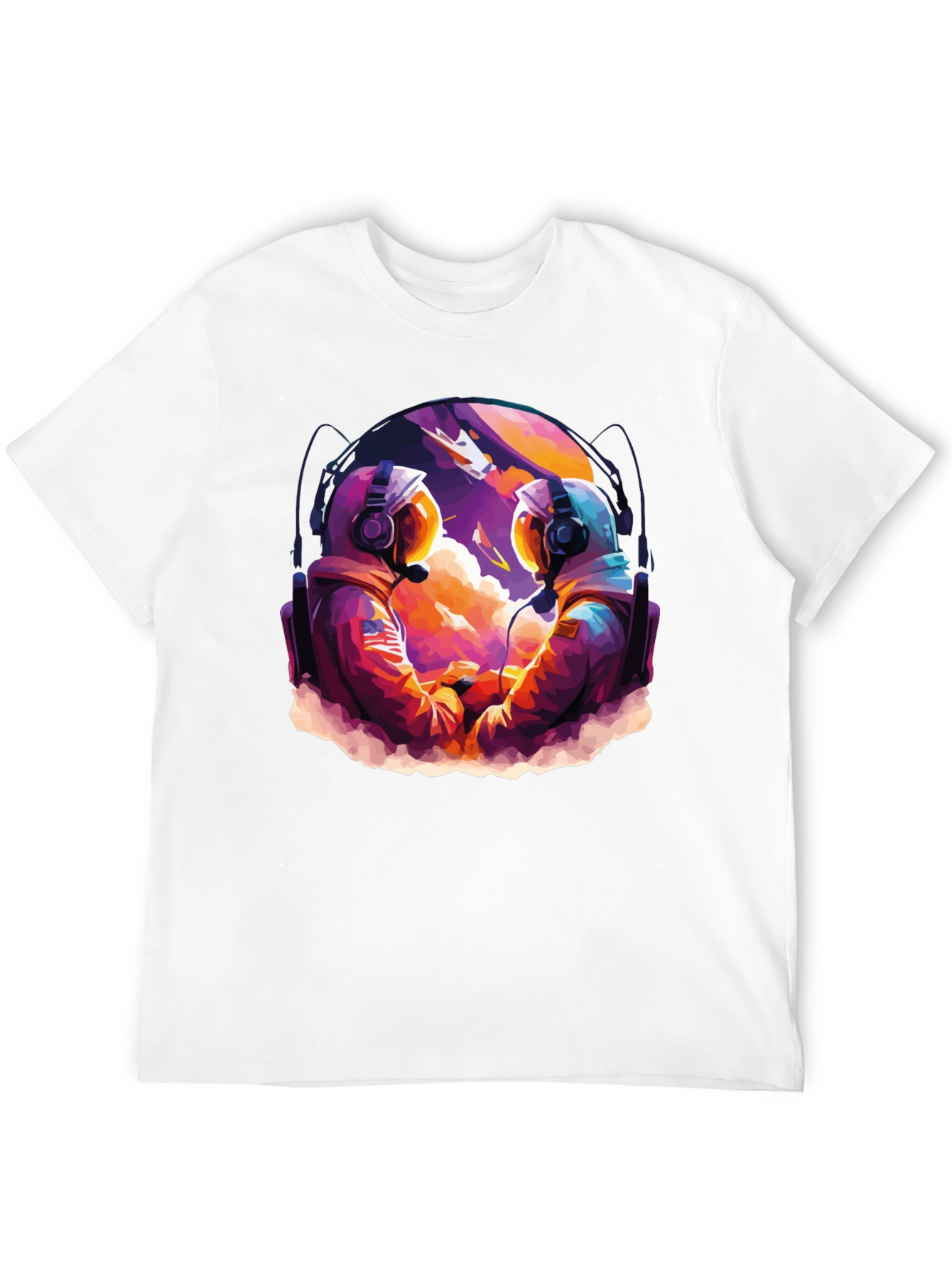 Astronaut Duo Graphic Tee - Space Adventure Design
