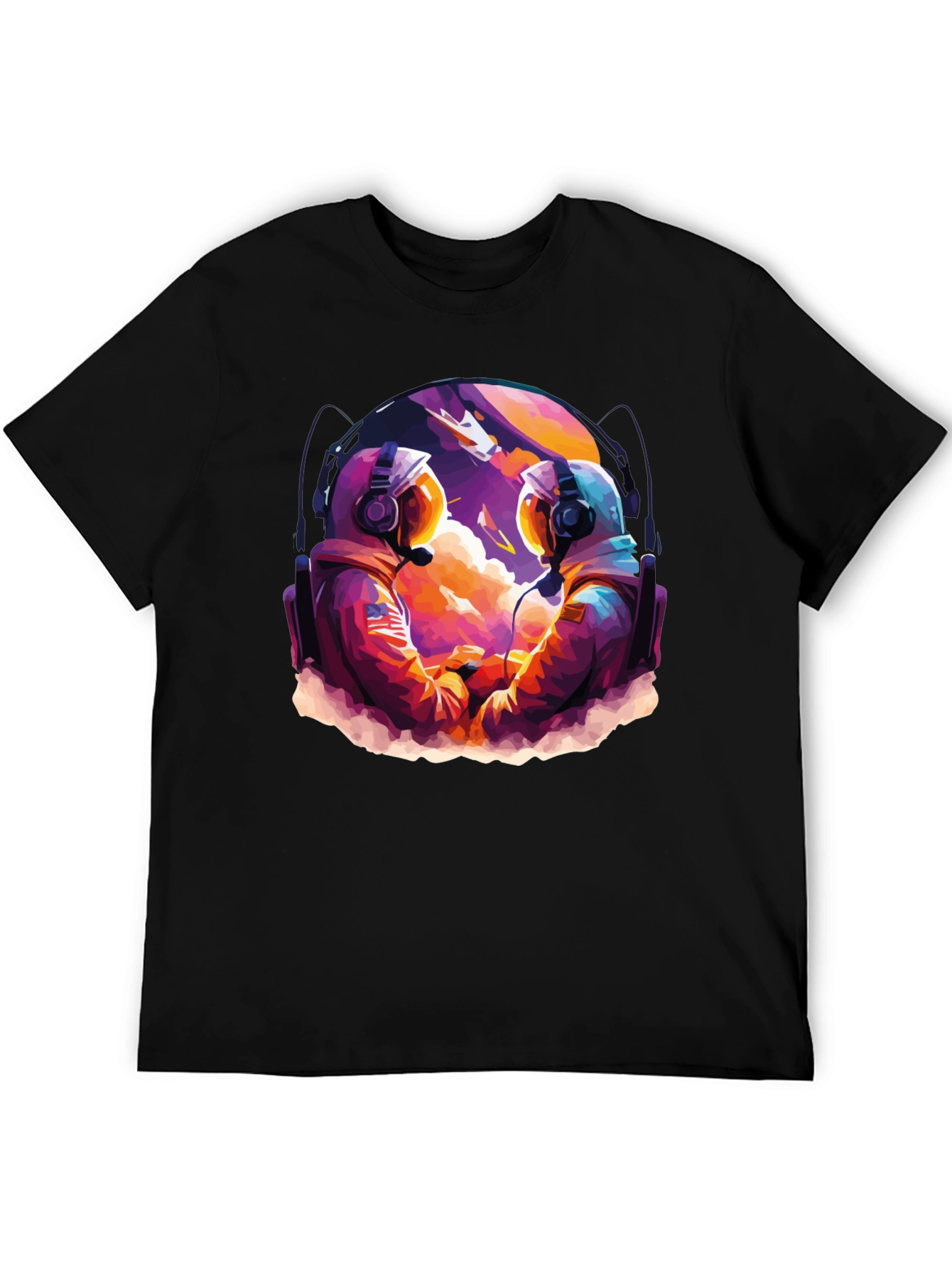 Astronaut Duo Graphic Tee - Space Adventure Design
