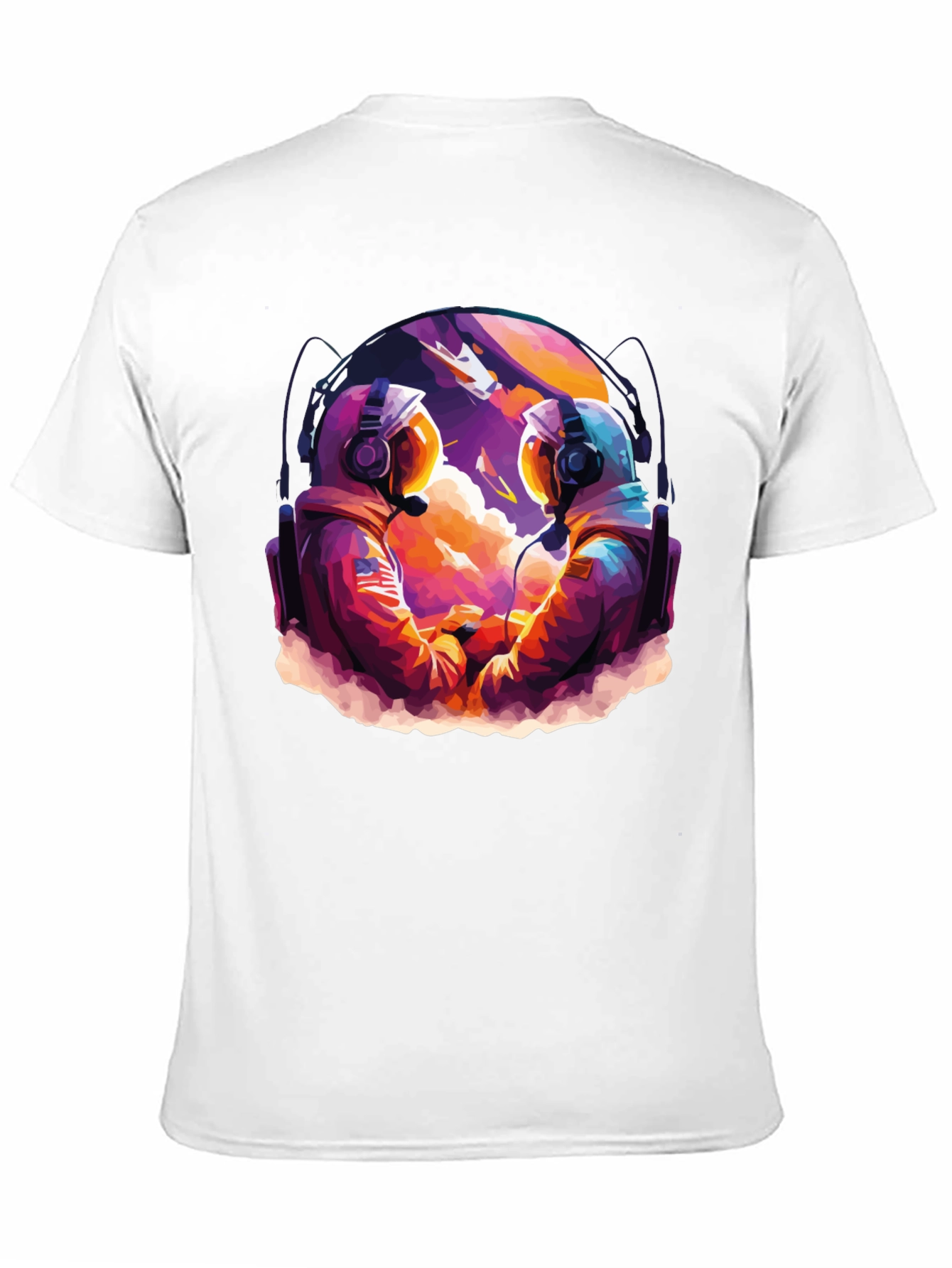 Astronaut Duo Graphic Tee - Space Adventure Design